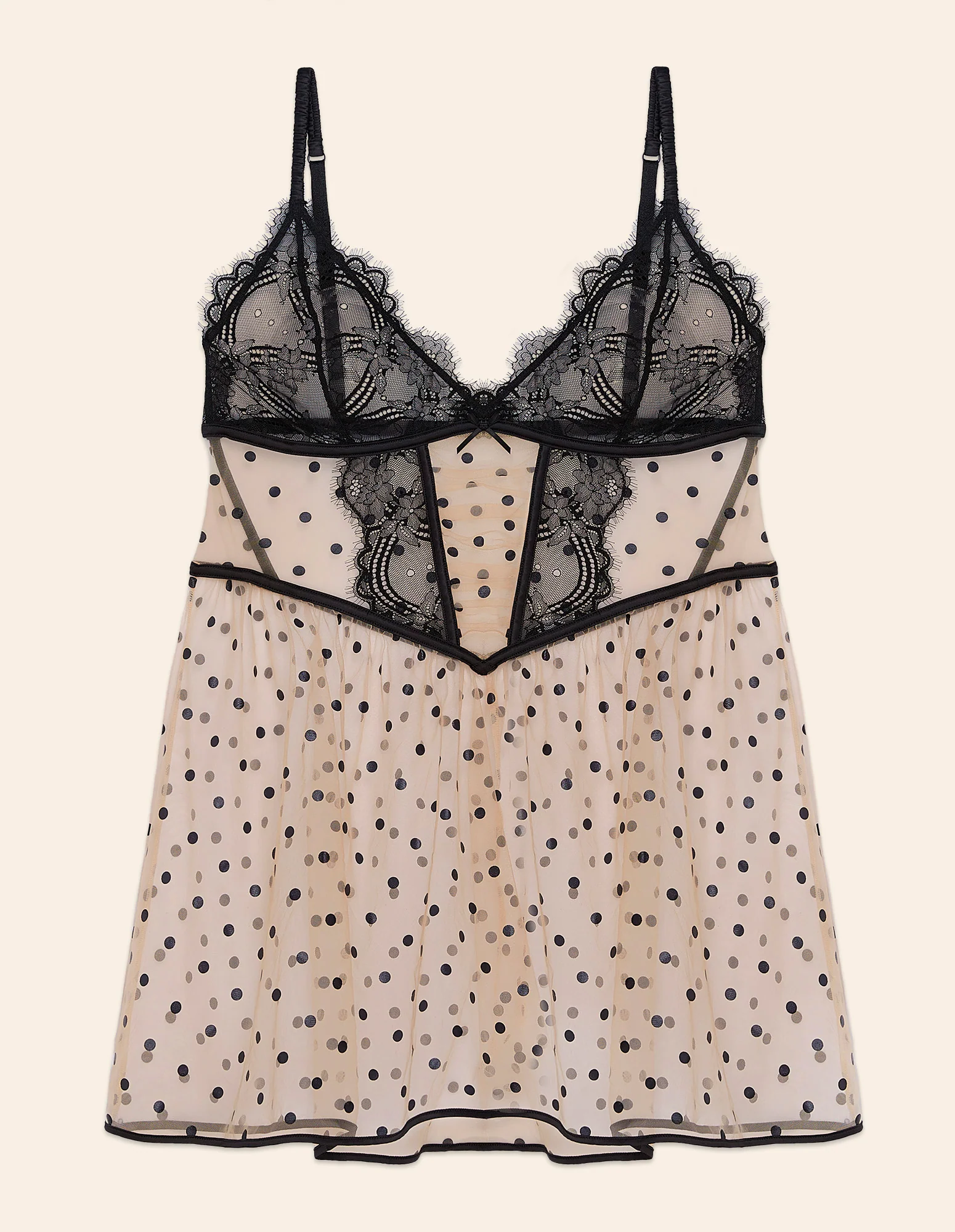 Babydoll con pizzo con coppe sfoderate Delice - Image 4