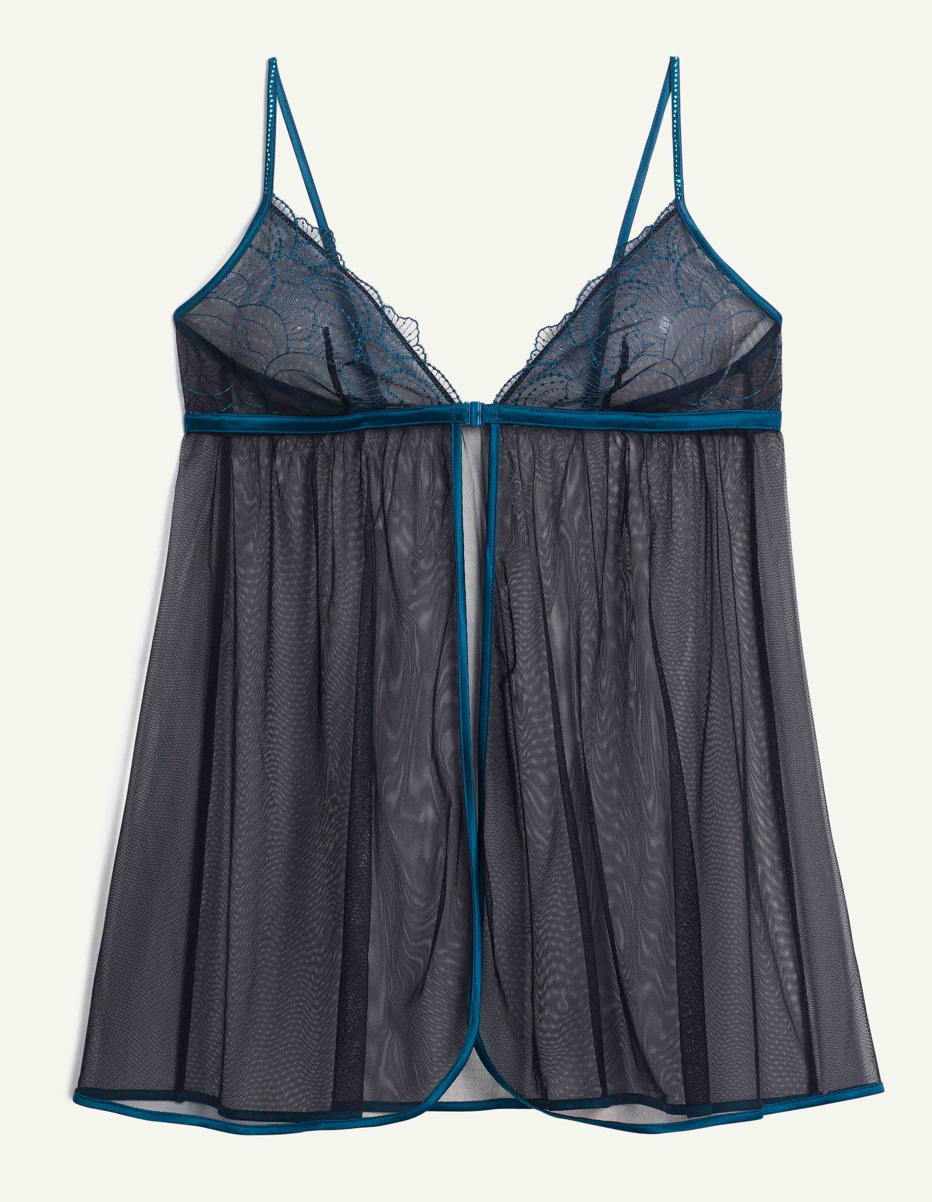 Babydoll in tulle riciclato e ricamato Emerald Touch - Image 5