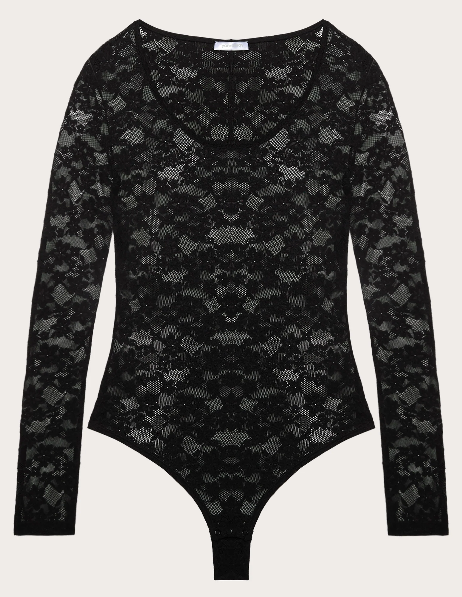 Body a manica lunga con scollo Stretch Lace - Image 5