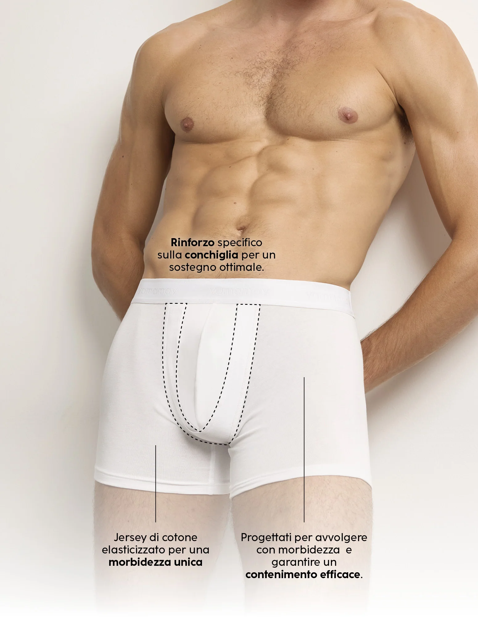 Boxer tinta unita con extra supporto in jersey elasticizzato Better Support - Image 2