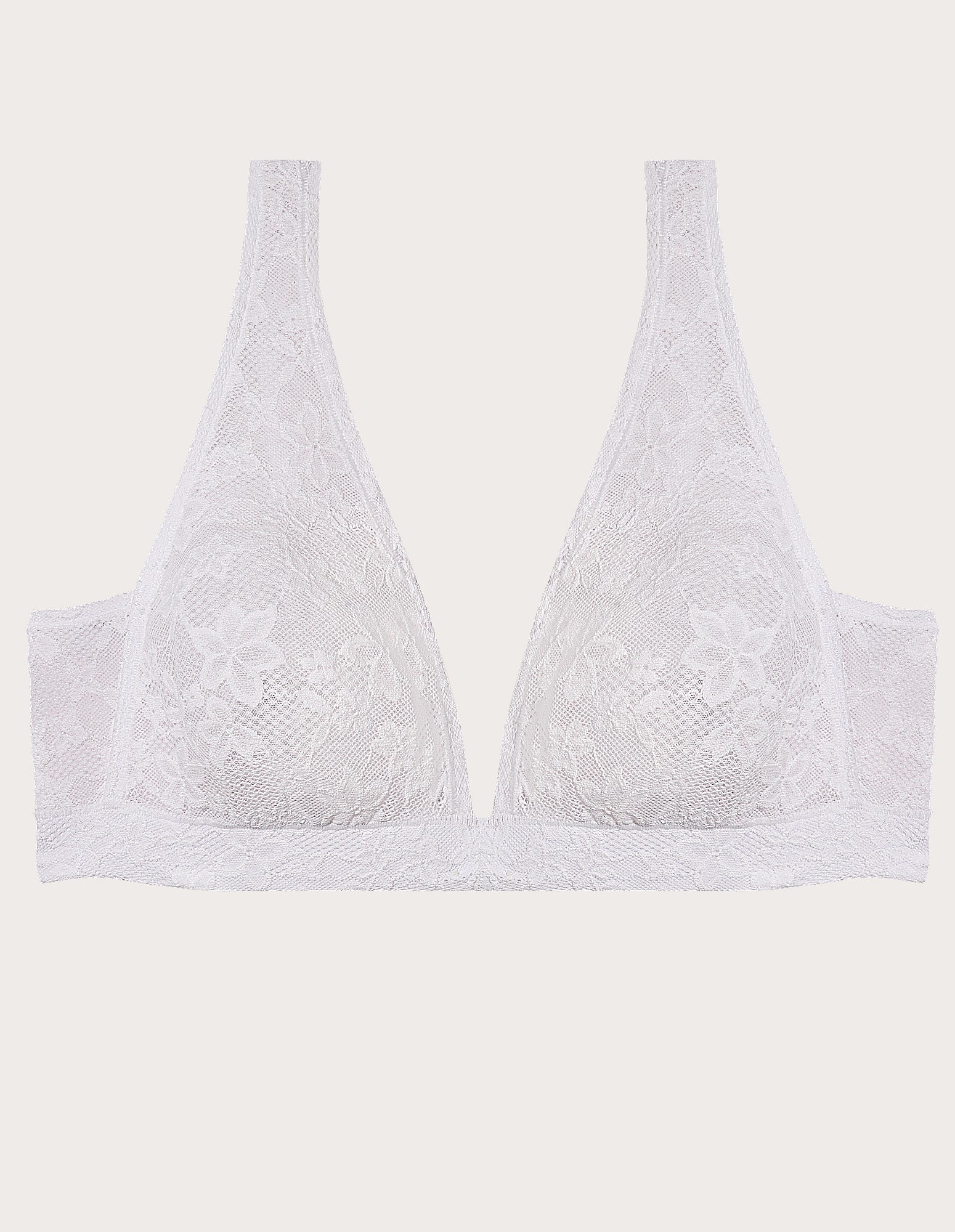 Bralette sfoderata in pizzo elasticizzato bianco Stretch Lace - Image 5