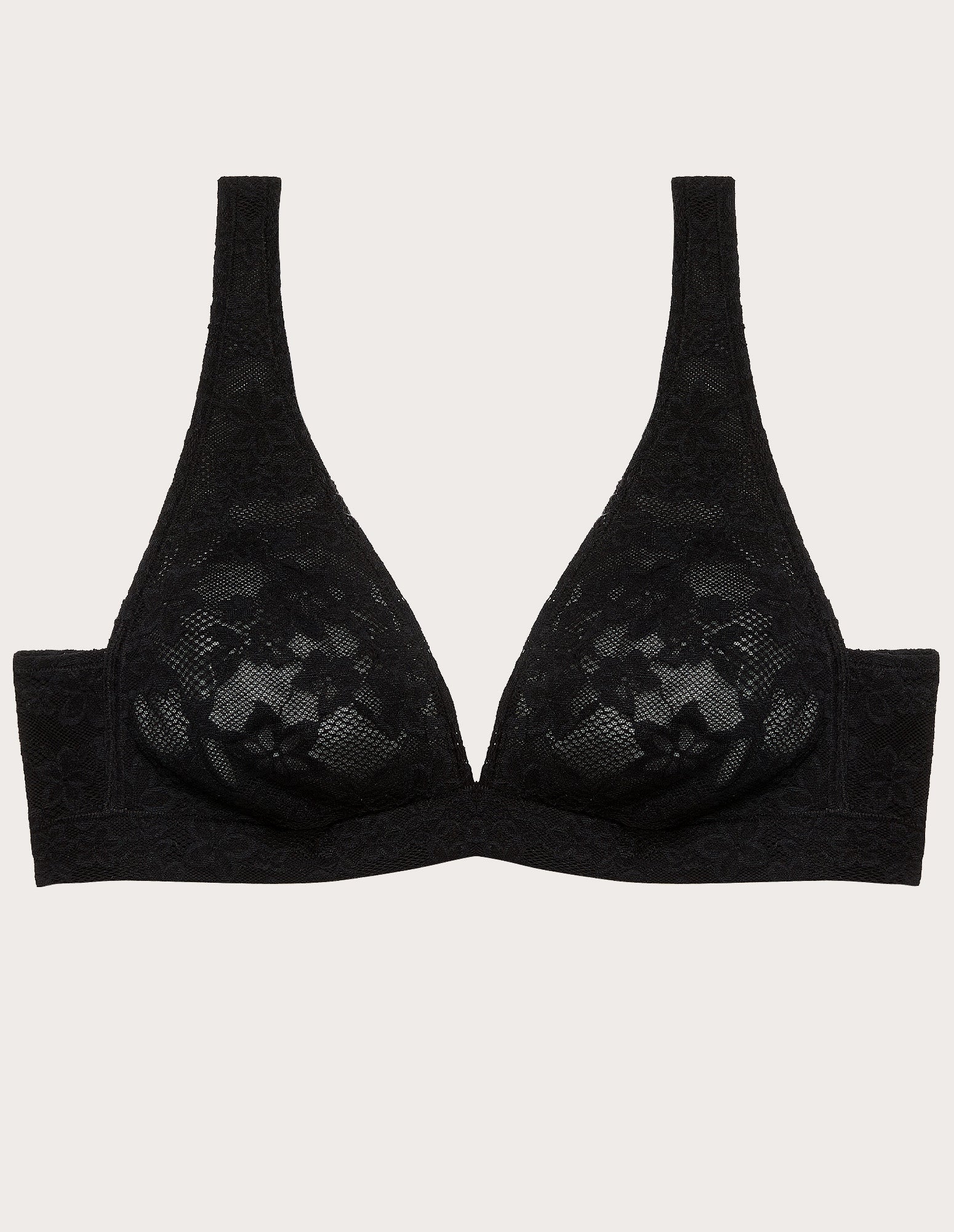 Bralette sfoderata in pizzo elasticizzato nero Stretch Lace - Image 5