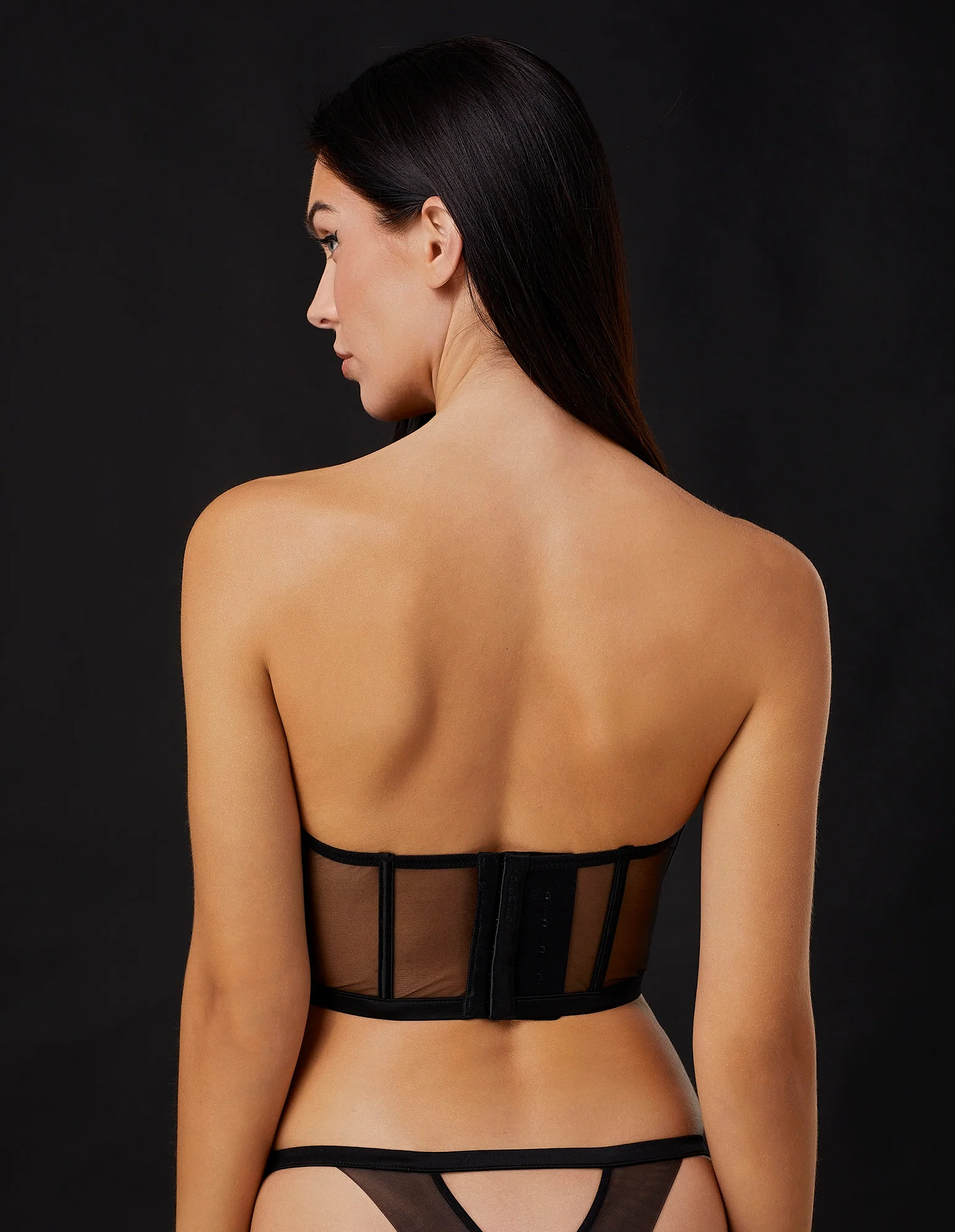 Bustier con ferretto senza coppe con gancetti posteriori Privè - Veil - Image 2