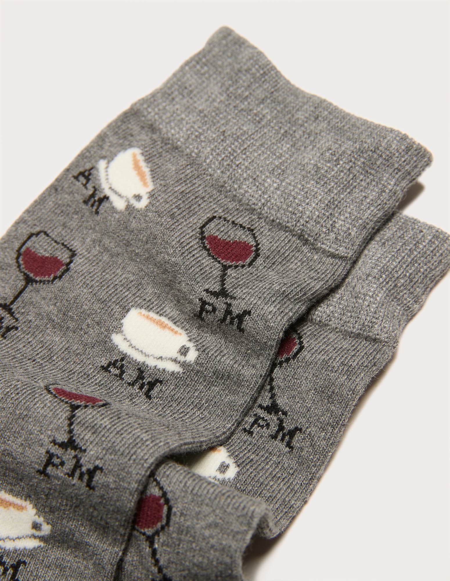 Calze corte da uomo con calici di vino Funny II - Image 2