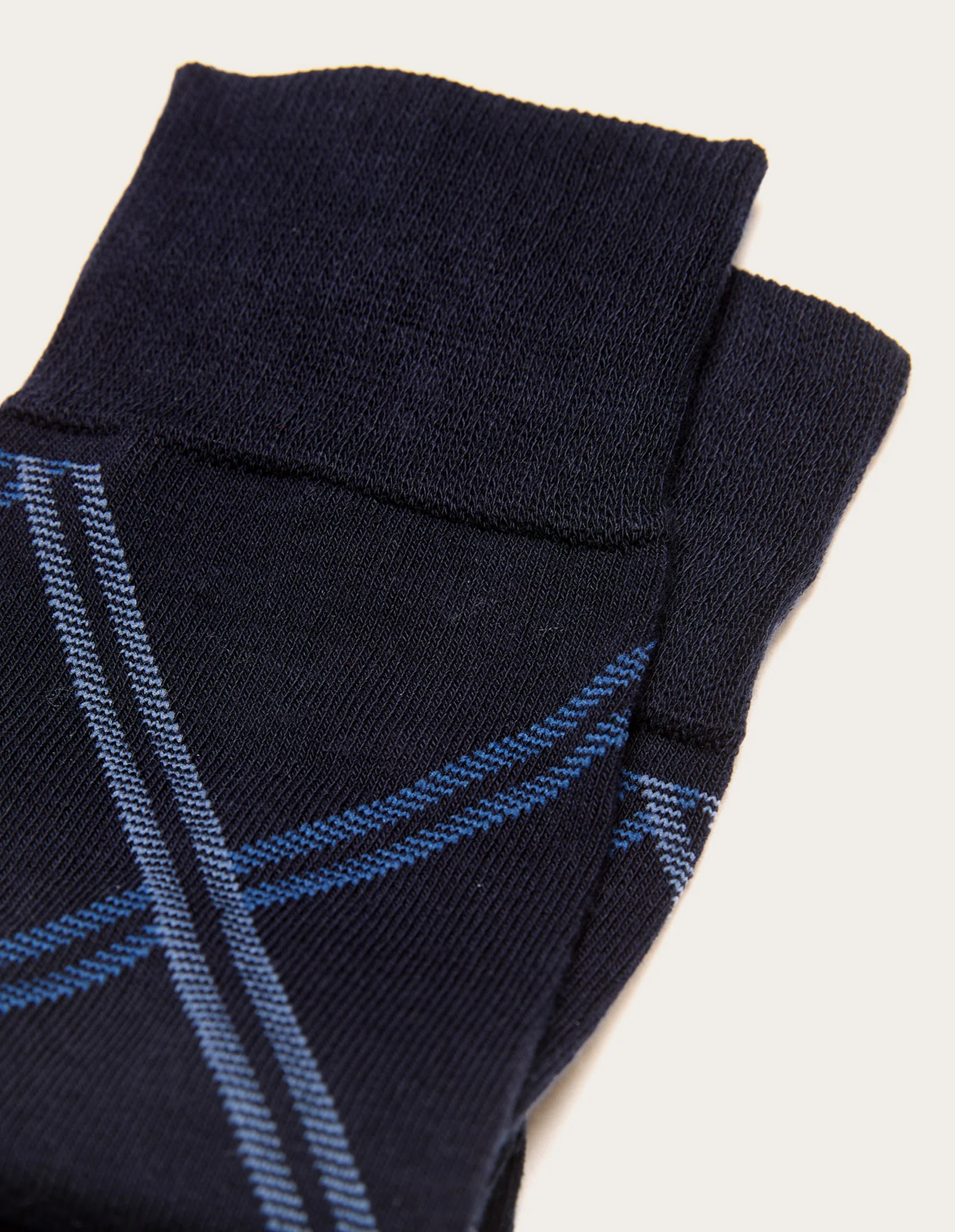 Calze lunghe da uomo blu a quadri Daily III - Image 2