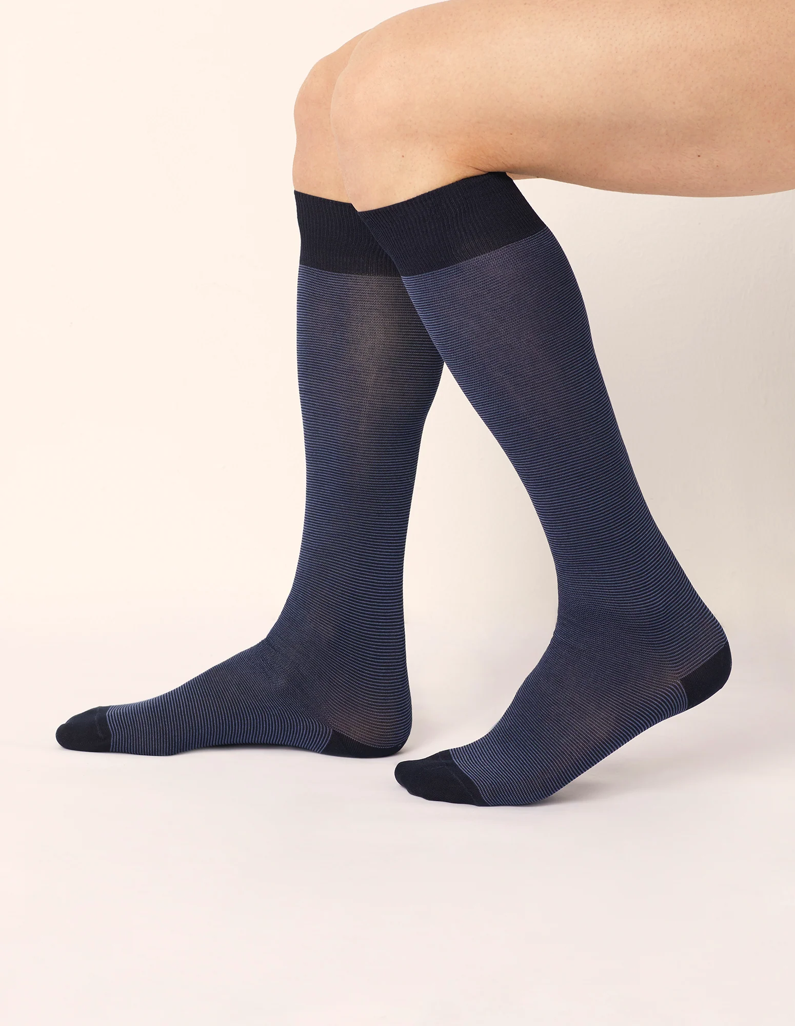 Calze lunghe uomo blu a righe sottili Daily - Image 3