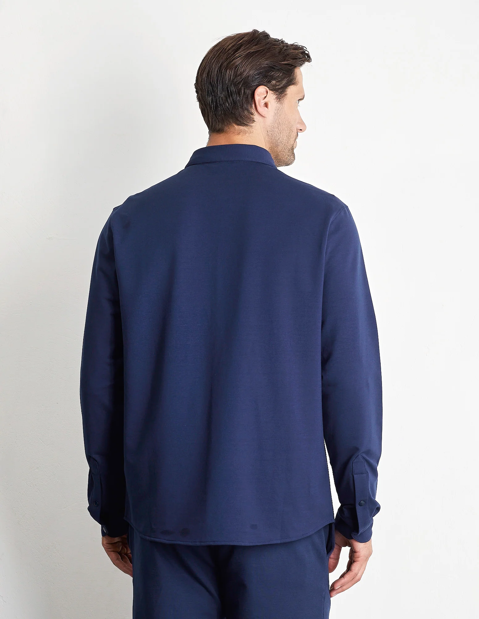 Camicia con tasche altezza petto in tessuto felpa con cotone Easy Living - Image 4
