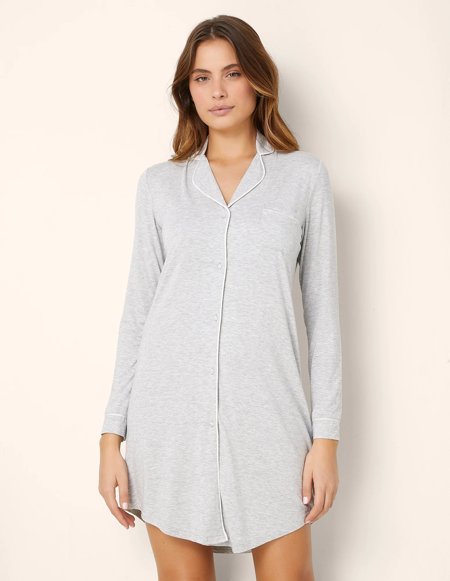 Camicia da notte con bottoni Daily con TENCEL™ Modal - Image 2