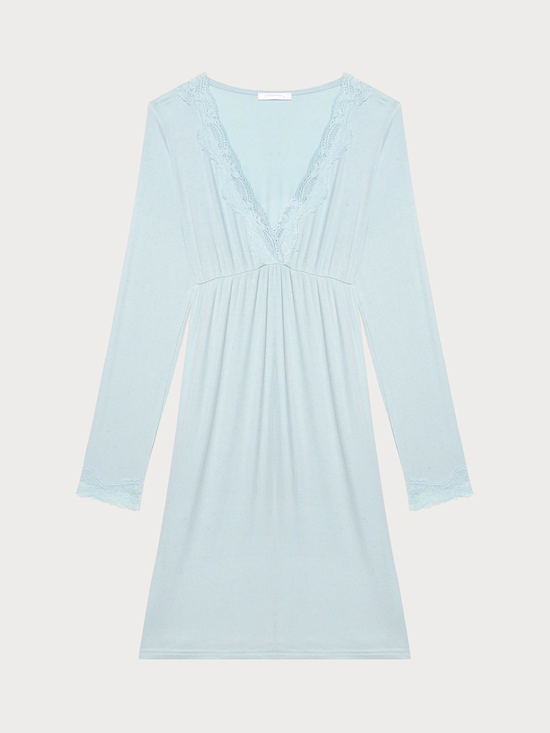 Camicia da notte manica lunga con TENCEL™ Modal Rib - Image 5
