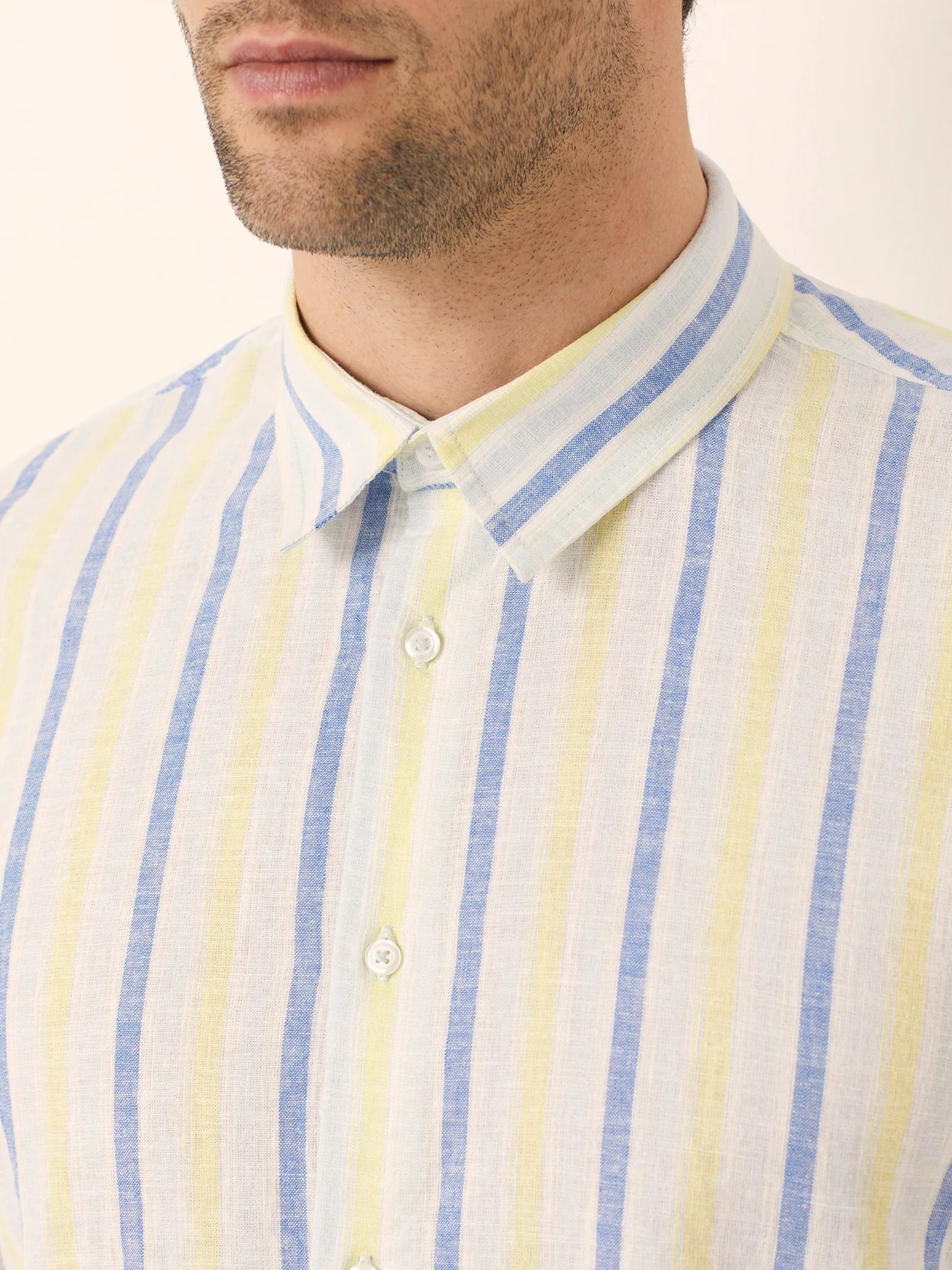 Camicia da uomo con colletto classico Cotton Linen - Image 14