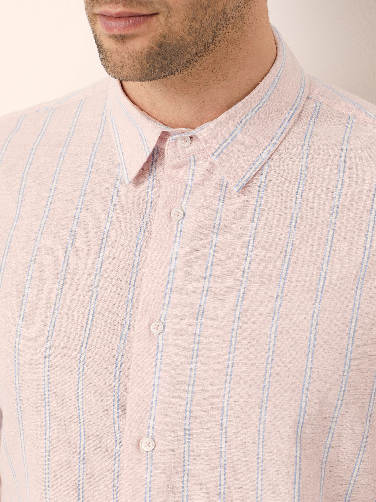 Camicia da uomo con colletto classico Cotton Linen - Image 24