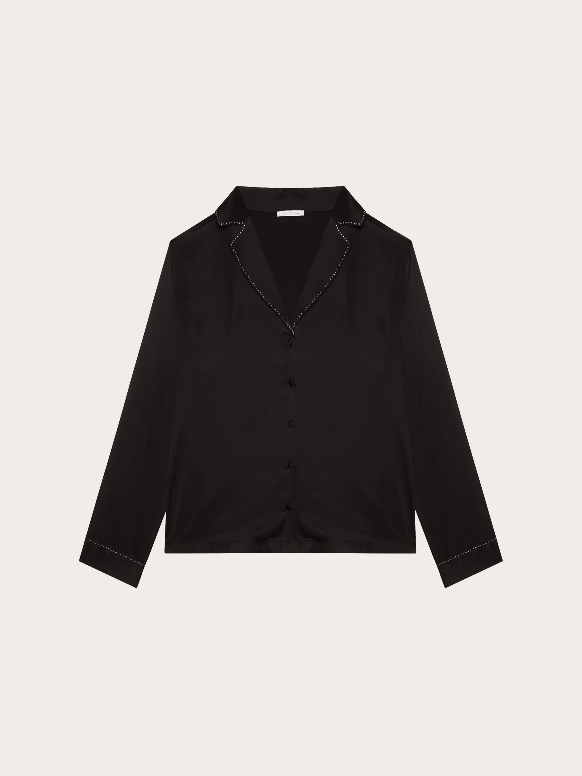 Camicia in raso di viscosa con dettagli strass Bright Satin - Image 4