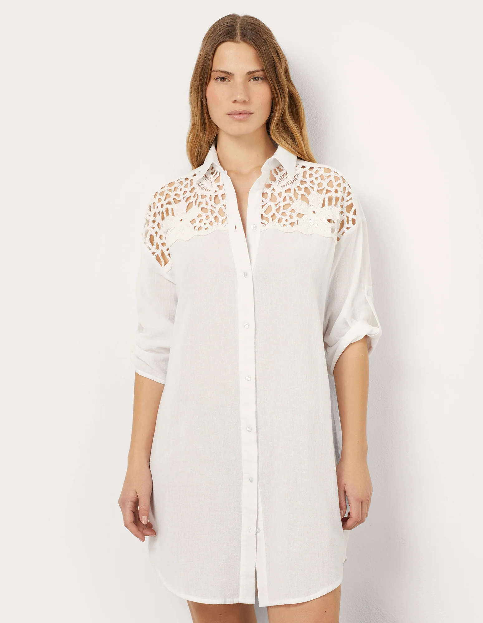 Camicione in cotone e pizzo Summer Glam - Image 2