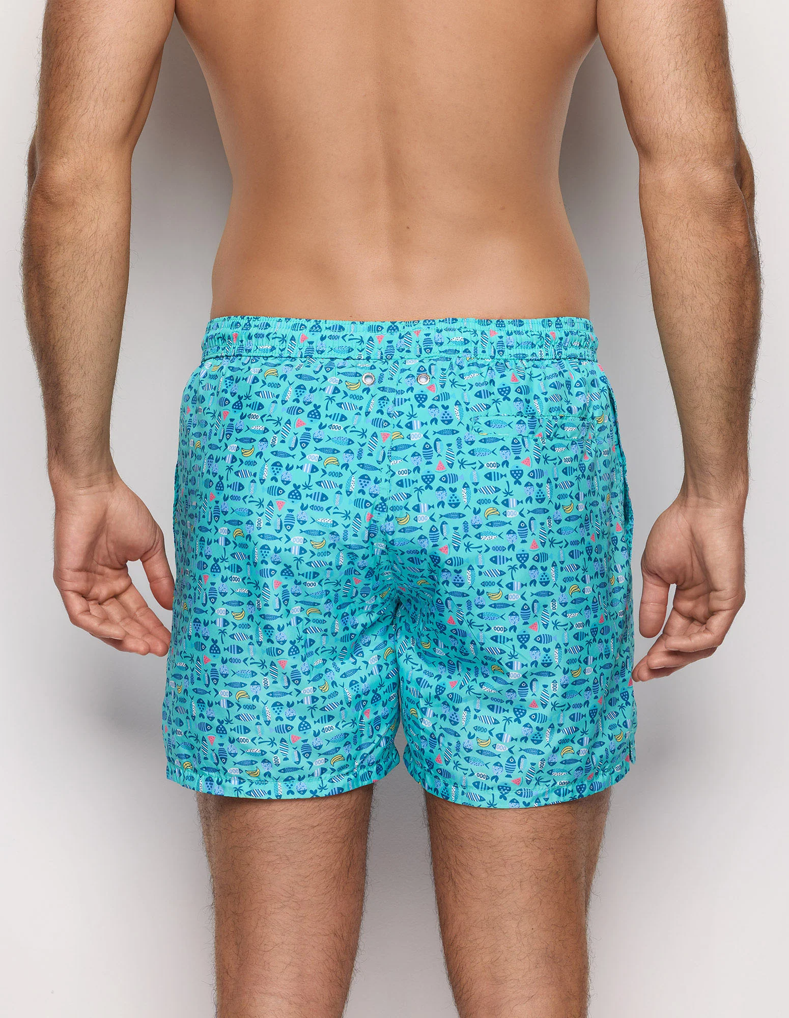 Costume boxer celeste da uomo con pesci Tropical - Image 4