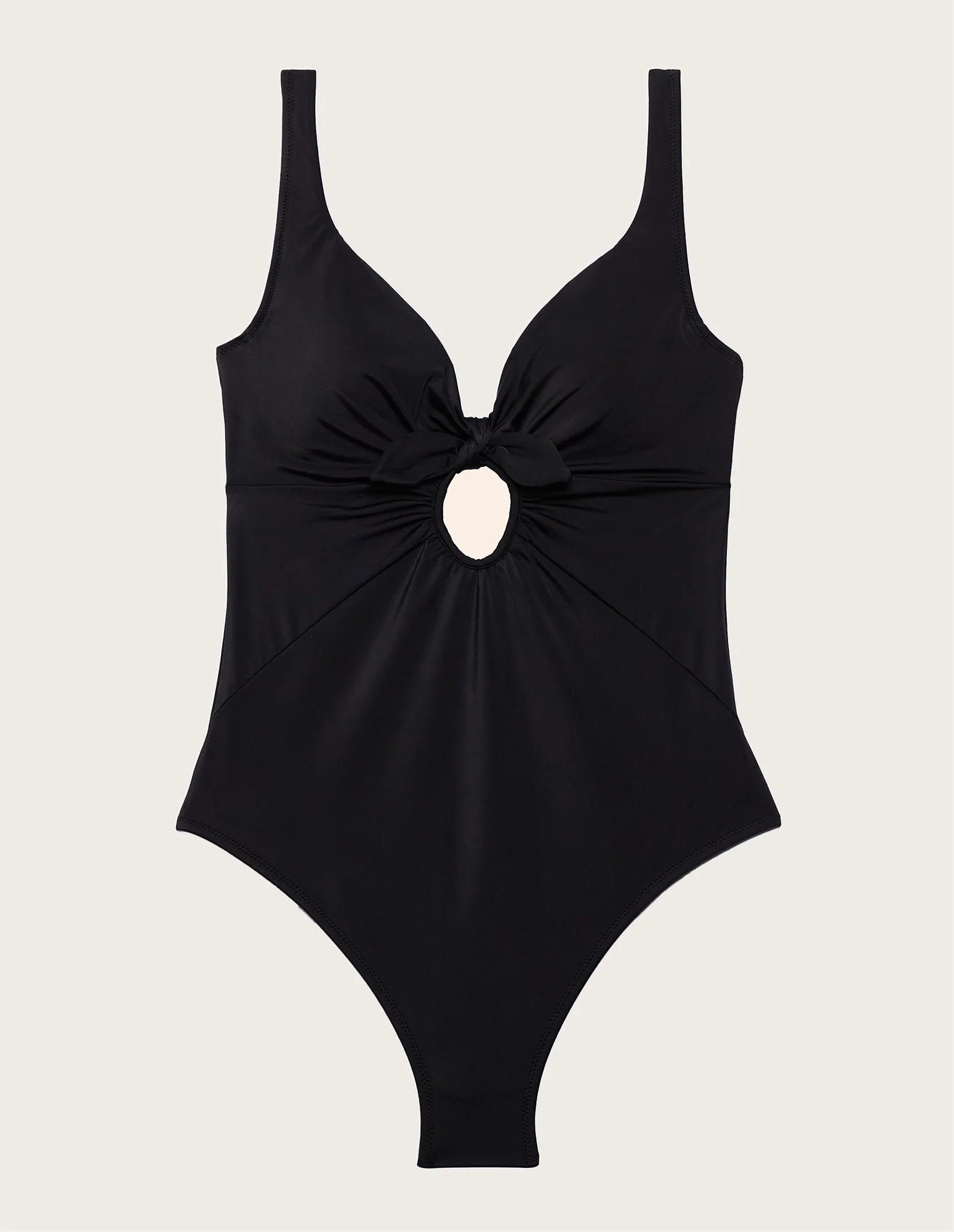 Costume nero intero coppe leggermente imbottite con fiocco Essentials - Image 4