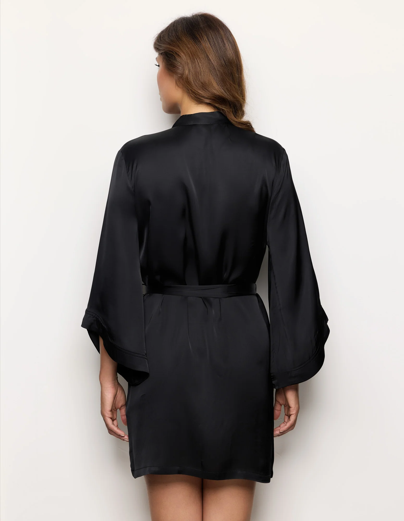 Kimono corto in raso di viscosa Satin Dream - Image 3