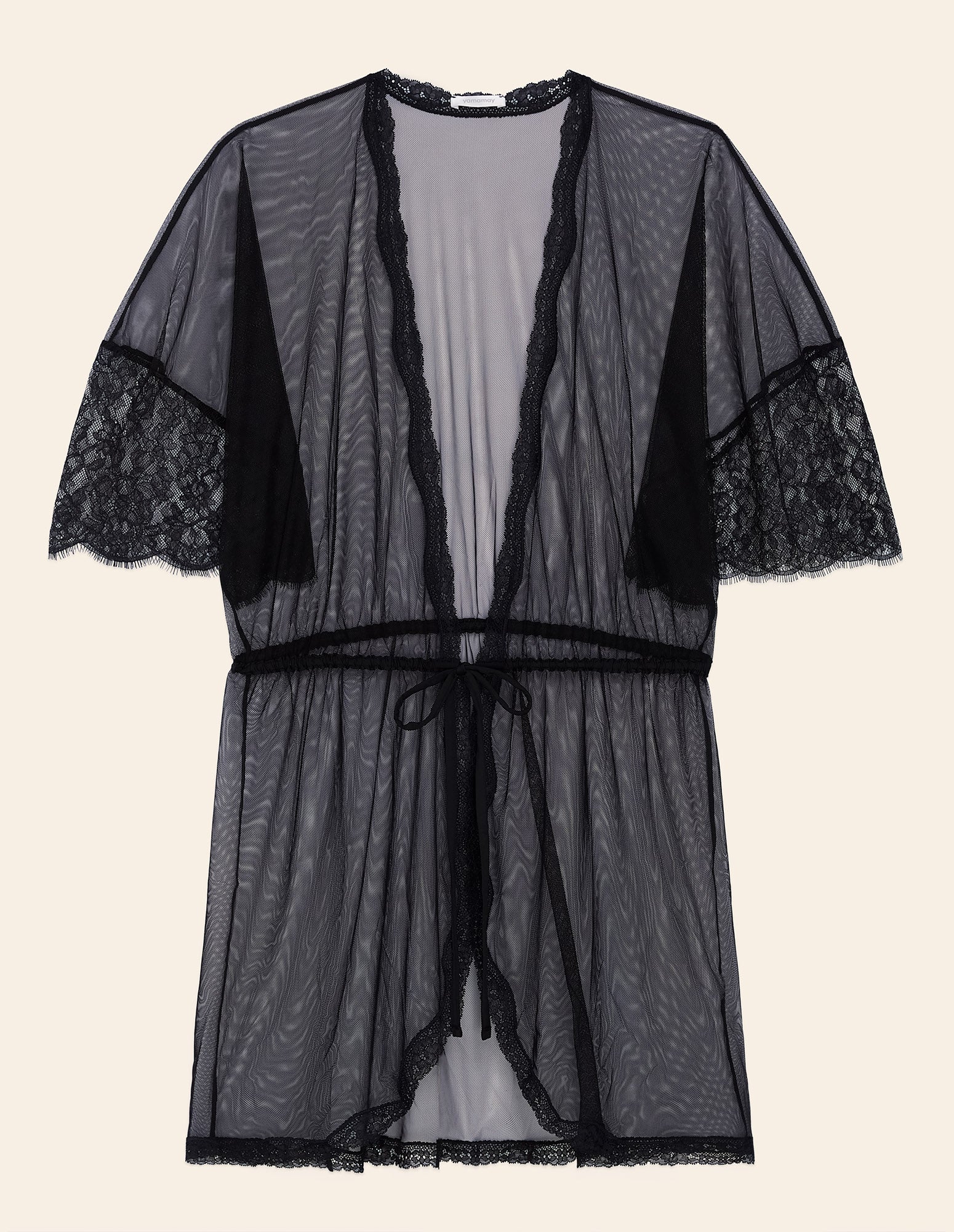 Kimono corto in rete e pizzo Amelie - Image 6