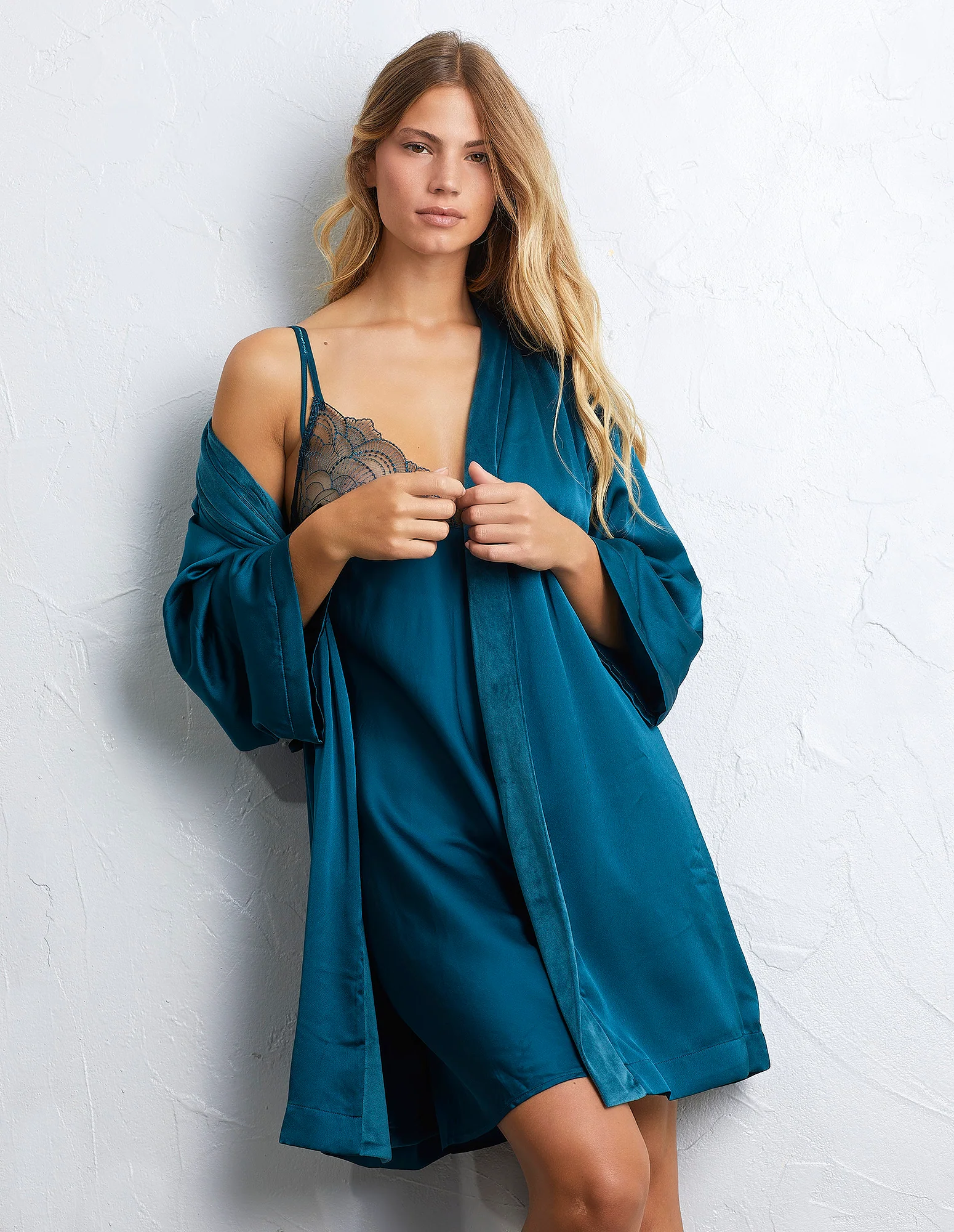 Kimono in raso Emerald Touch