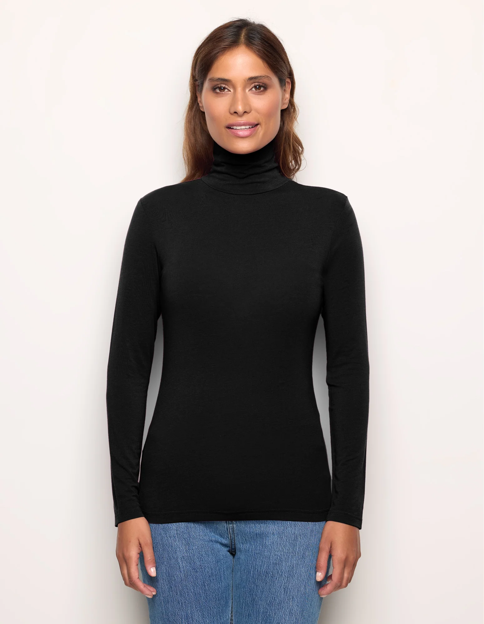Maglia collo alto Basic in TENCEL™ Modal con Cashmere - Image 2