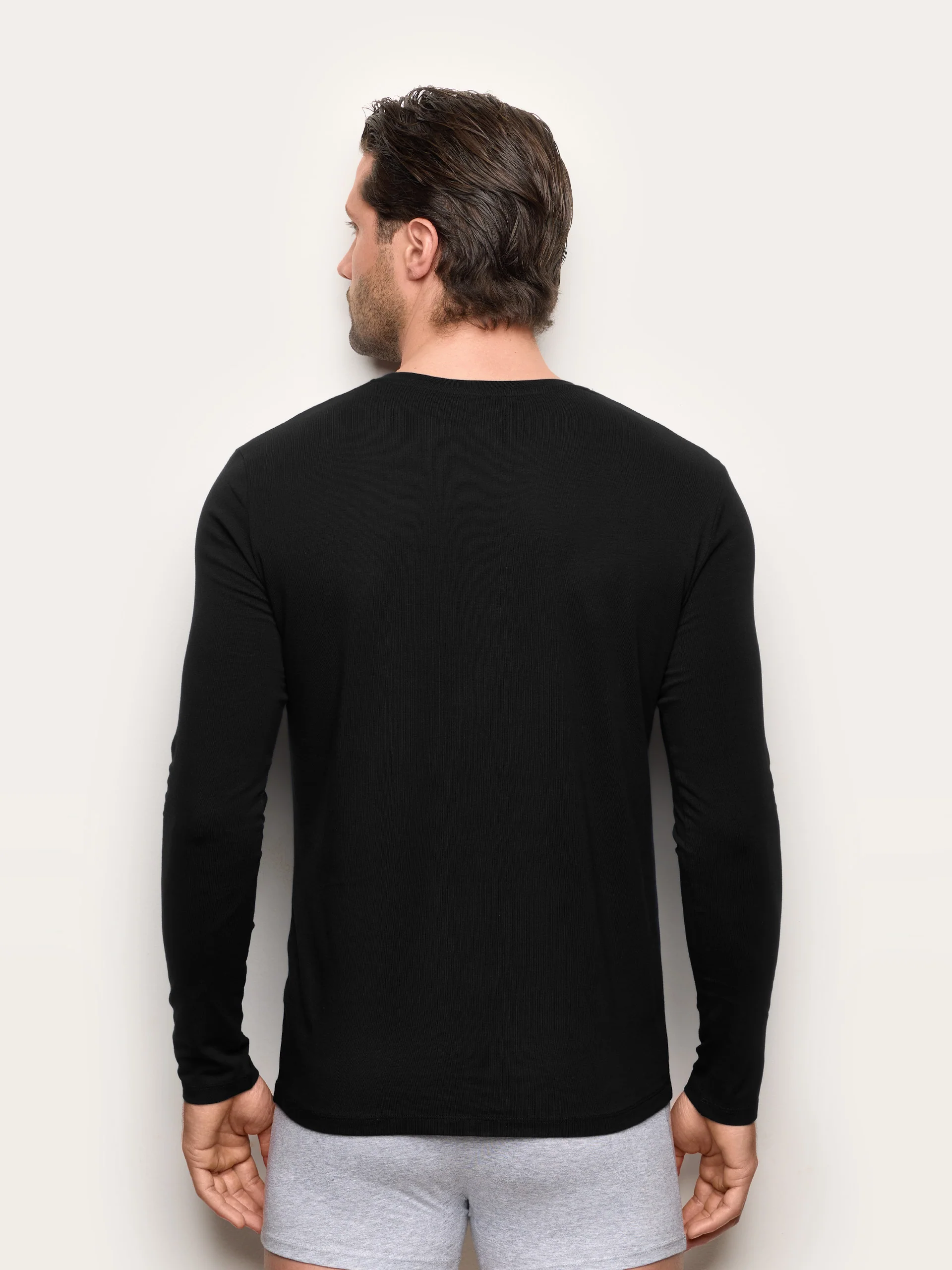 Maglia girocollo a manica lunga uomo in cotone Supima Luxury - Image 19