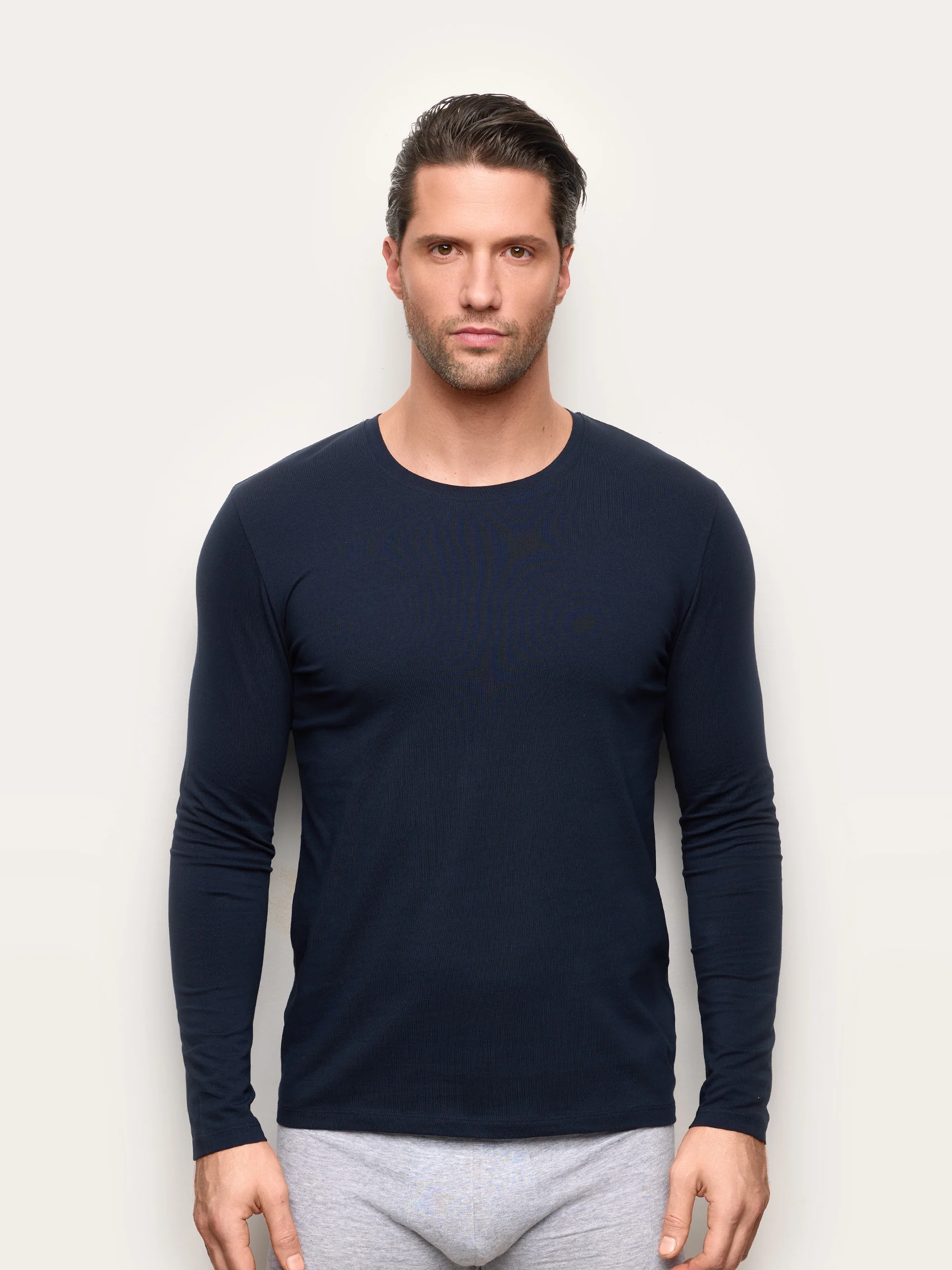 Maglia girocollo a manica lunga uomo in cotone Supima Luxury - Image 2
