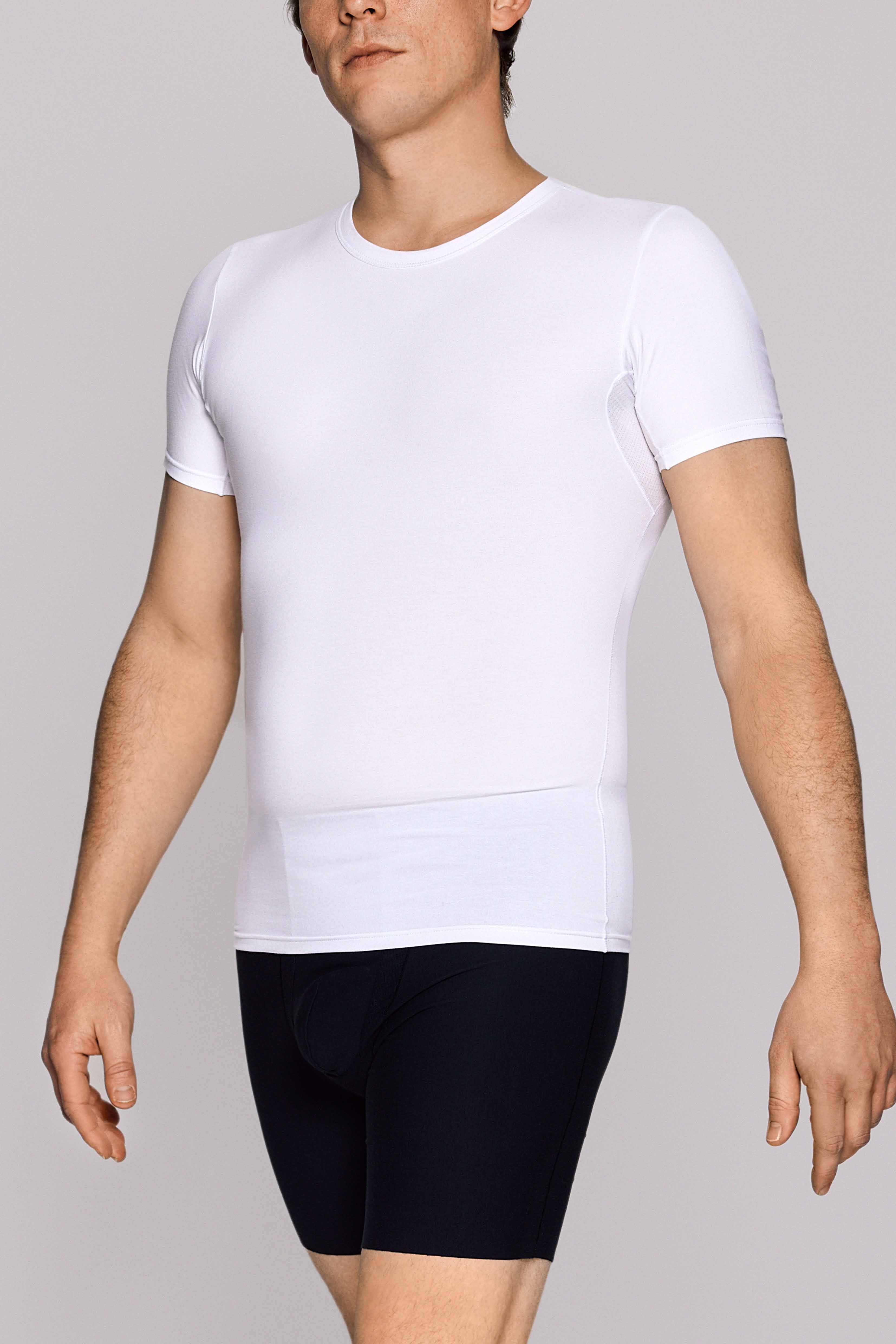 Maglia girocollo a maniche corte modellante in jersey elasticizzato Shape Me - Image 5