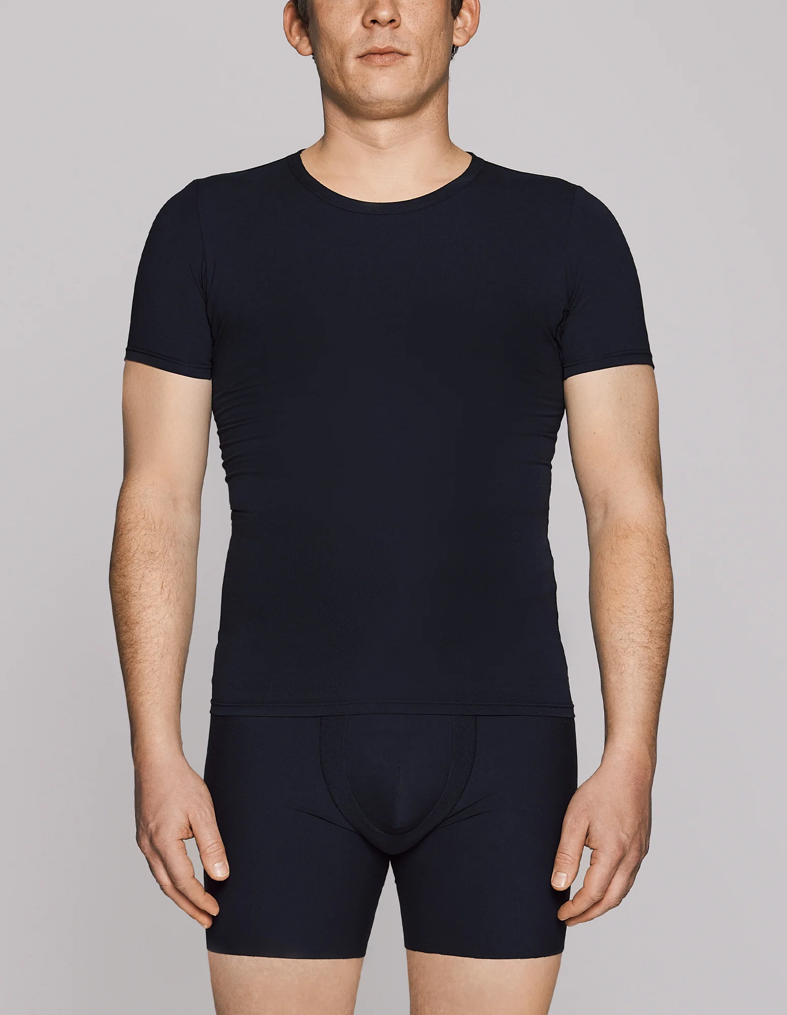 Maglia girocollo a maniche corte modellante in jersey elasticizzato Shape Me - Image 7
