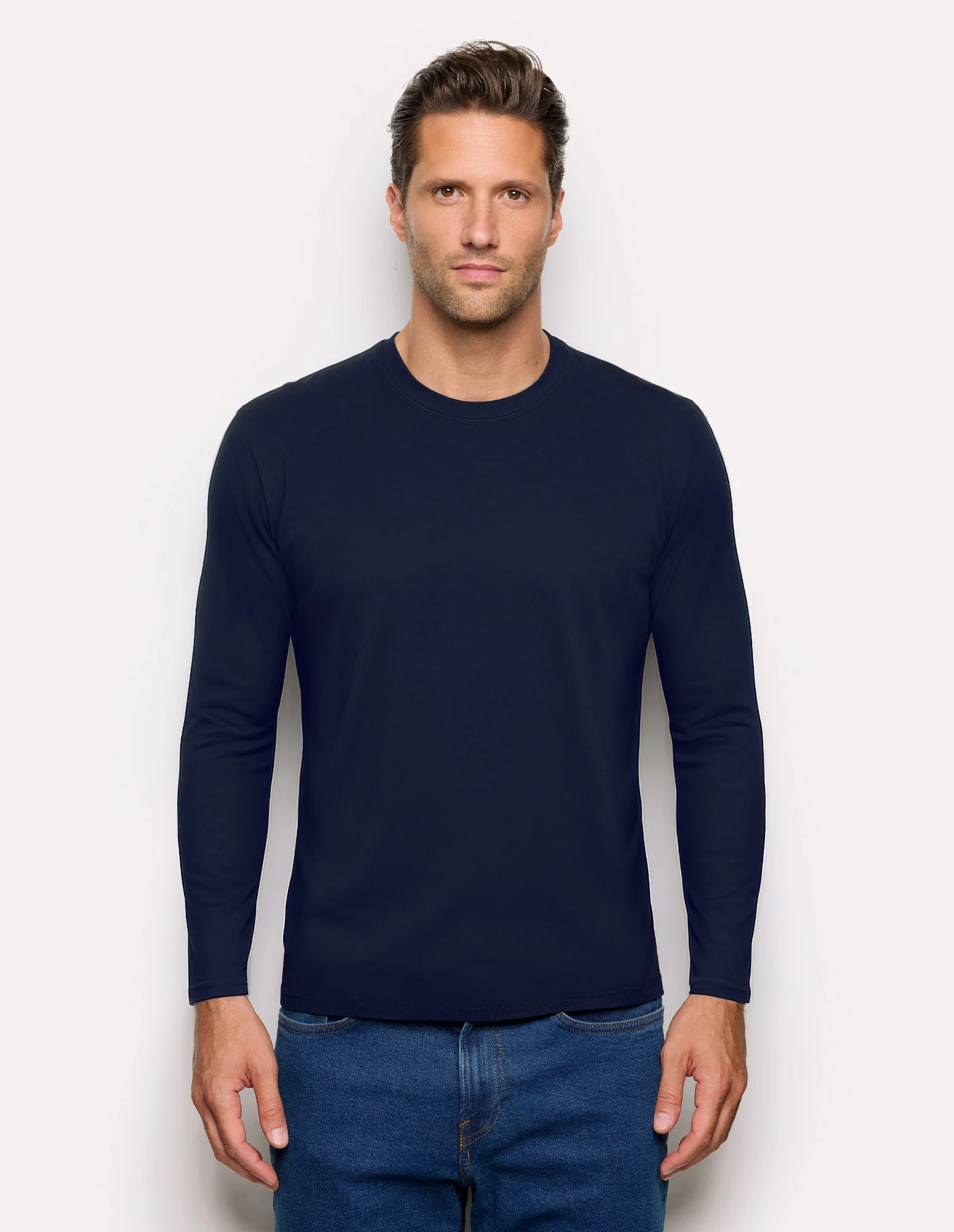 Maglia girocollo Basic in TENCEL™ Modal con Seta - Image 2