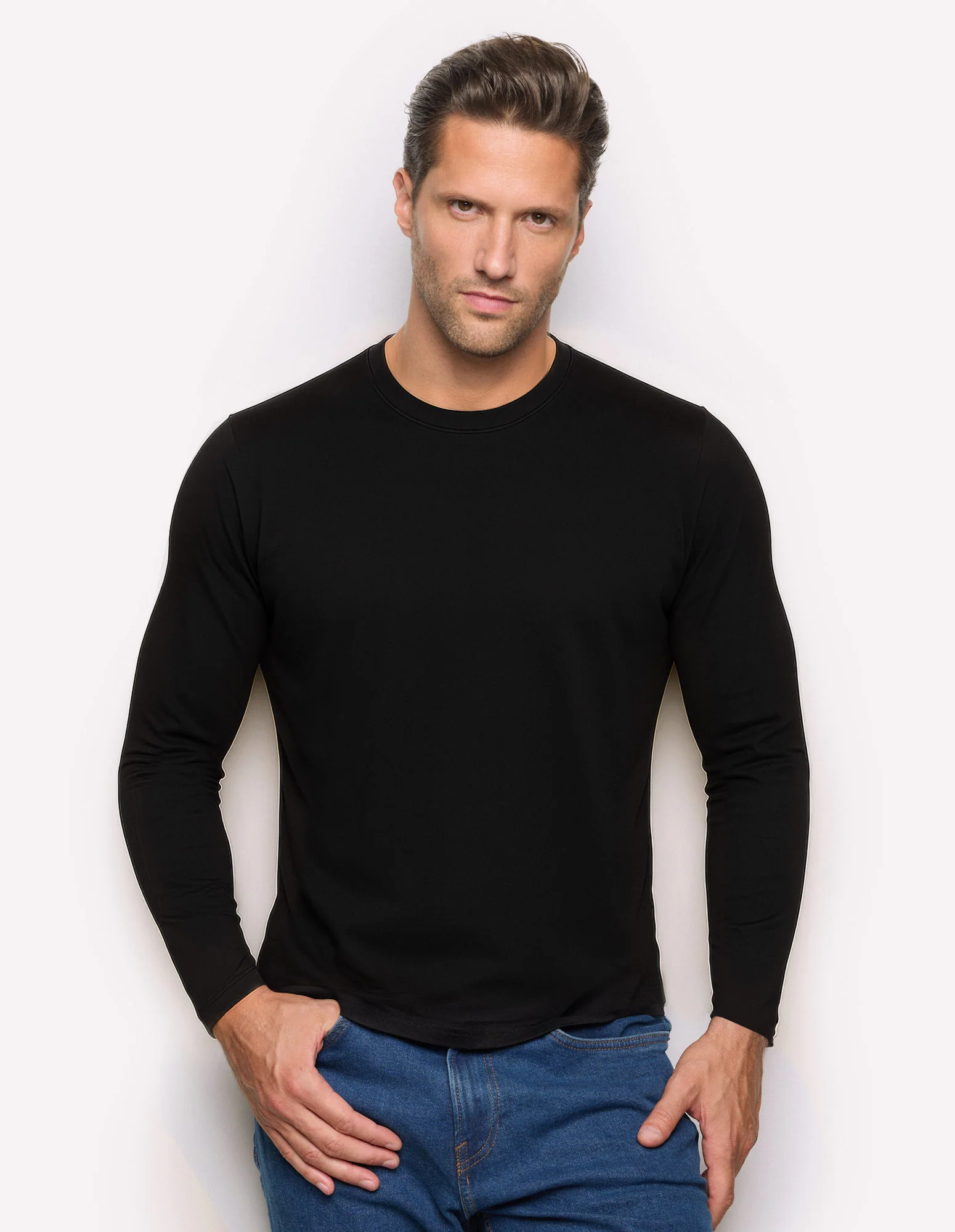 Maglia girocollo Basic in TENCEL™ Modal con Seta - Image 9