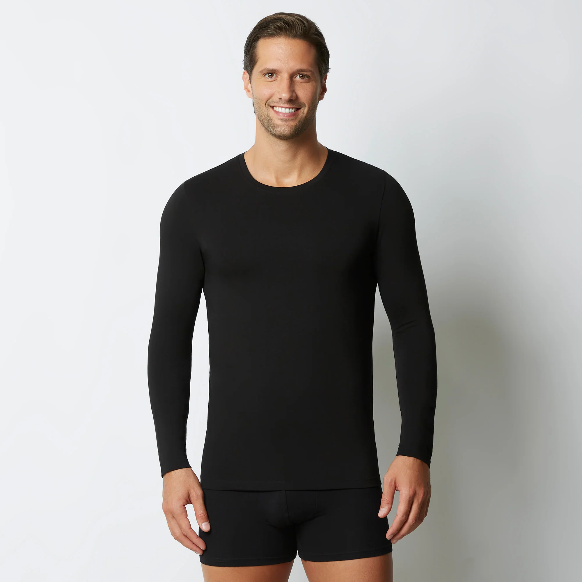 Maglia girocollo uomo a maniche lunghe in cotone New Simply - Image 13