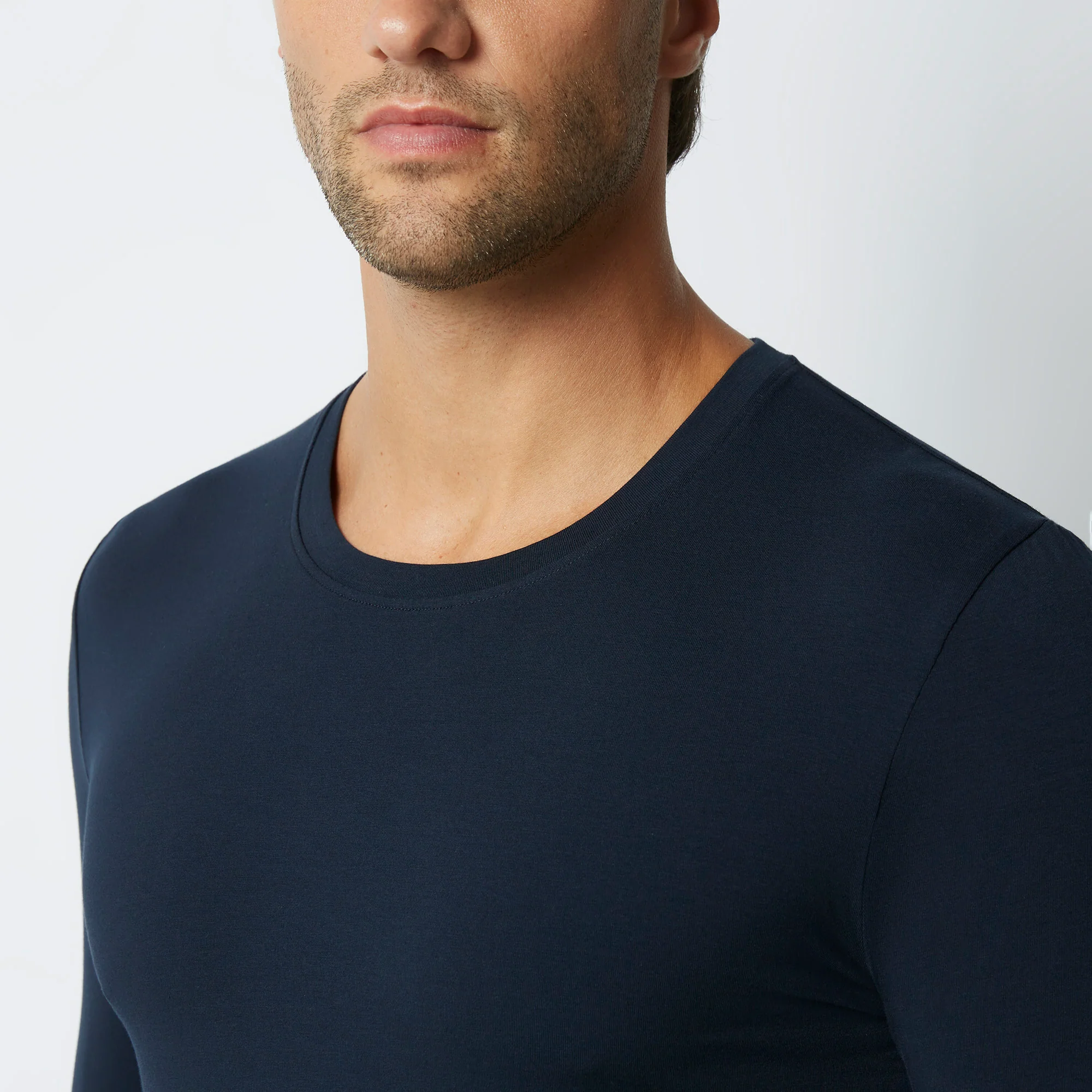 Maglia girocollo uomo a maniche lunghe in cotone New Simply - Image 7