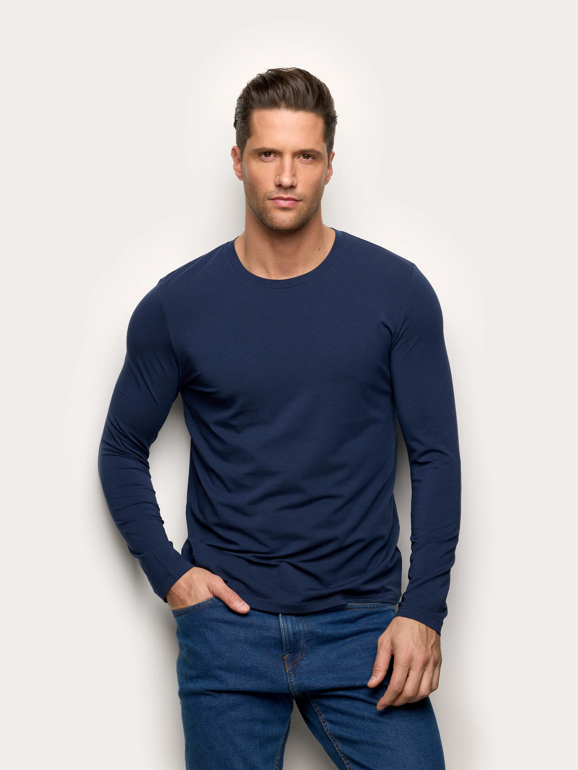 Maglia manica lunga con TENCEL™ Modal, Cotone e Seta