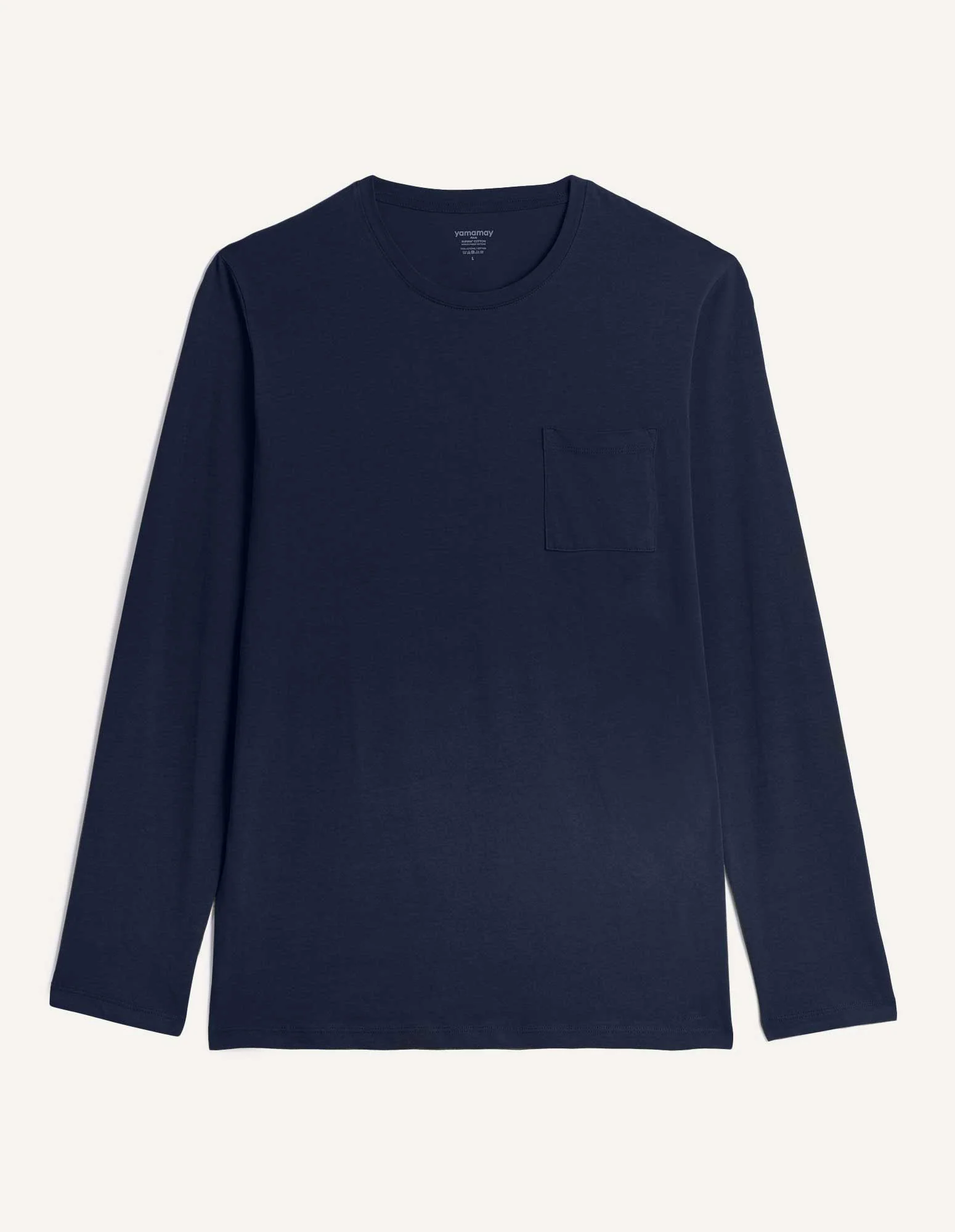 Maglia manica lunga girocollo con taschino in cotone Supima Luxury - Image 10