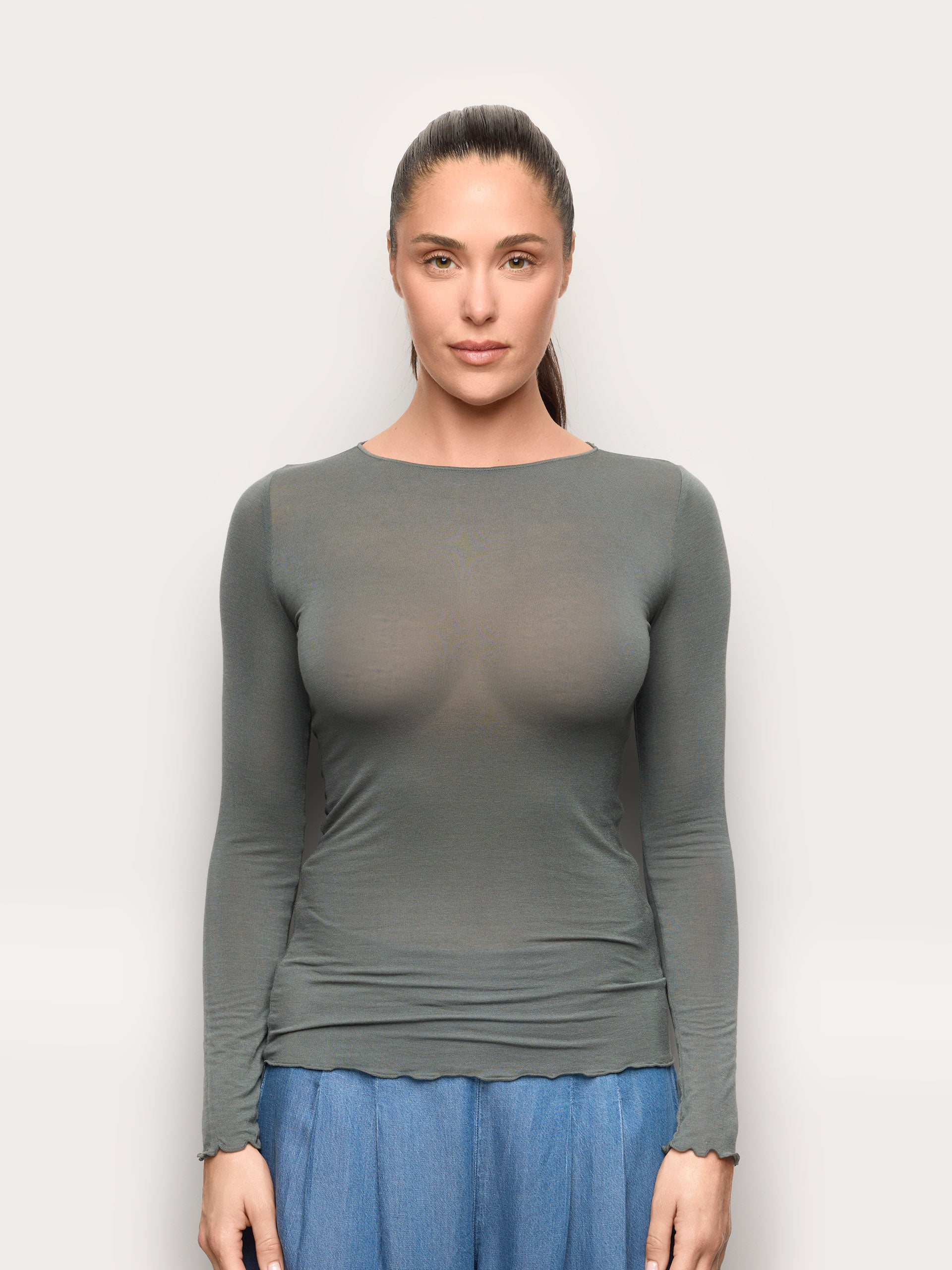 Maglia manica lunga in TENCEL™ Modal con Cashmere - Image 12
