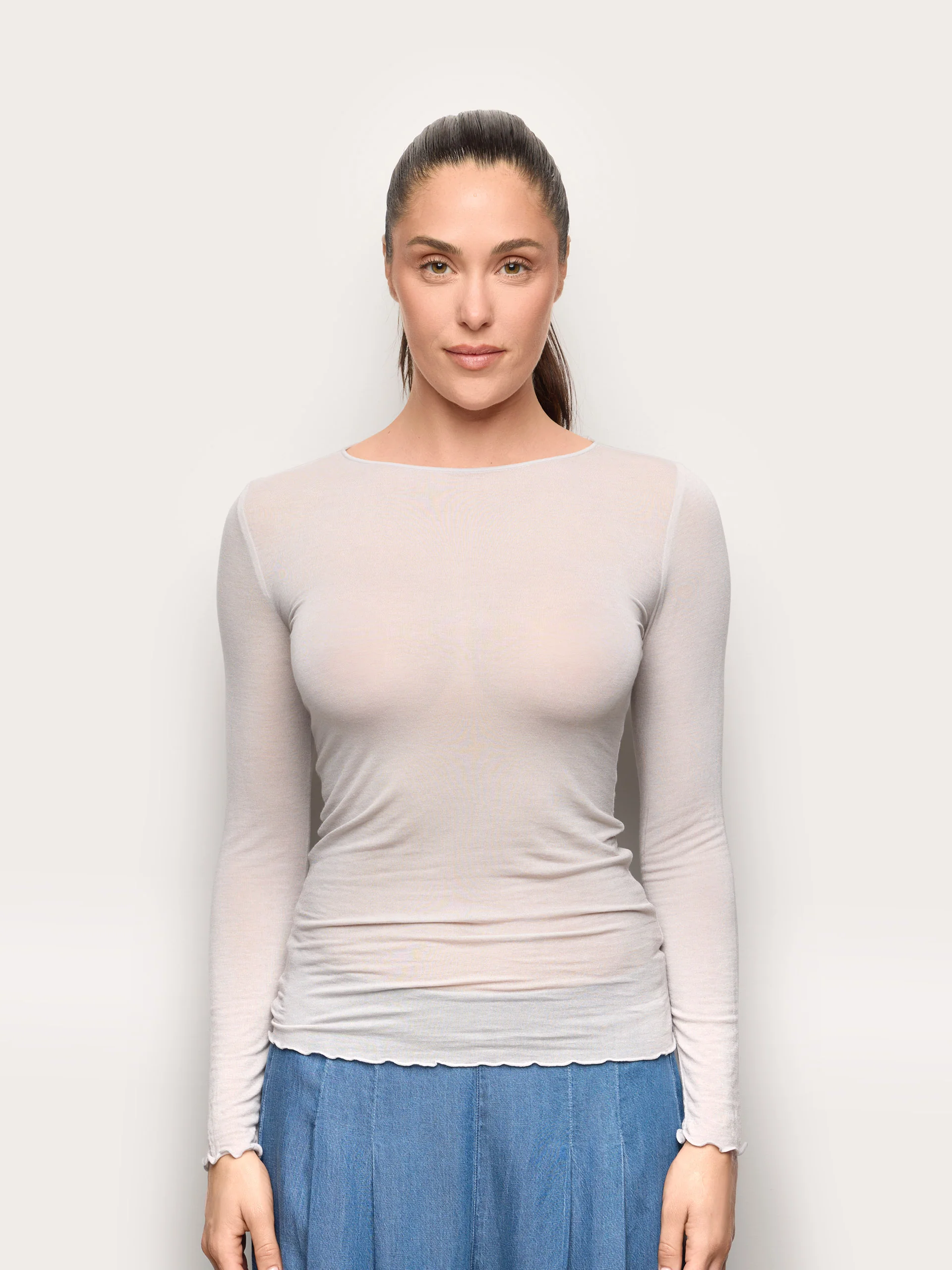 Maglia manica lunga in TENCEL™ Modal con Cashmere - Image 17