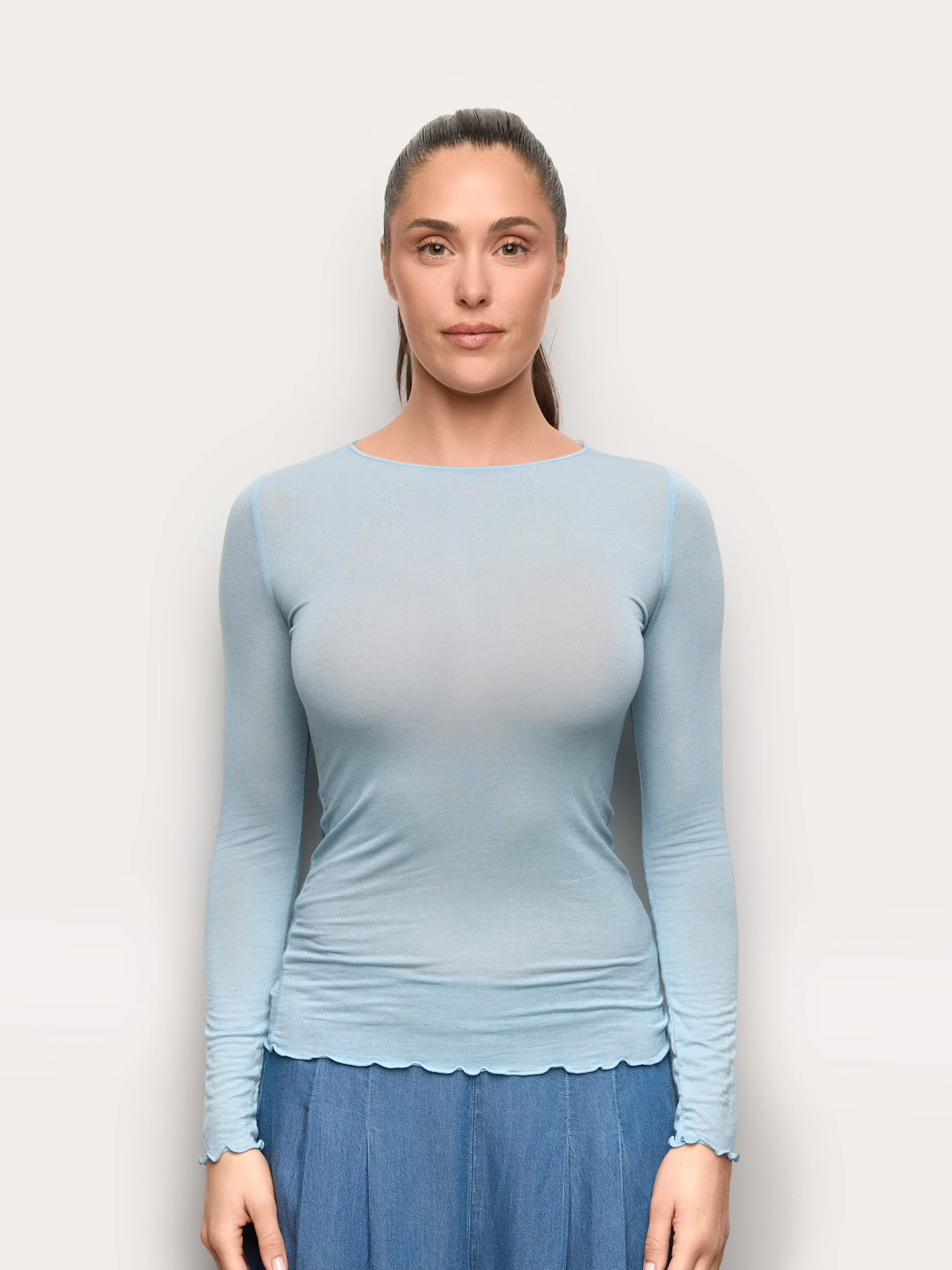 Maglia manica lunga in TENCEL™ Modal con Cashmere - Image 2