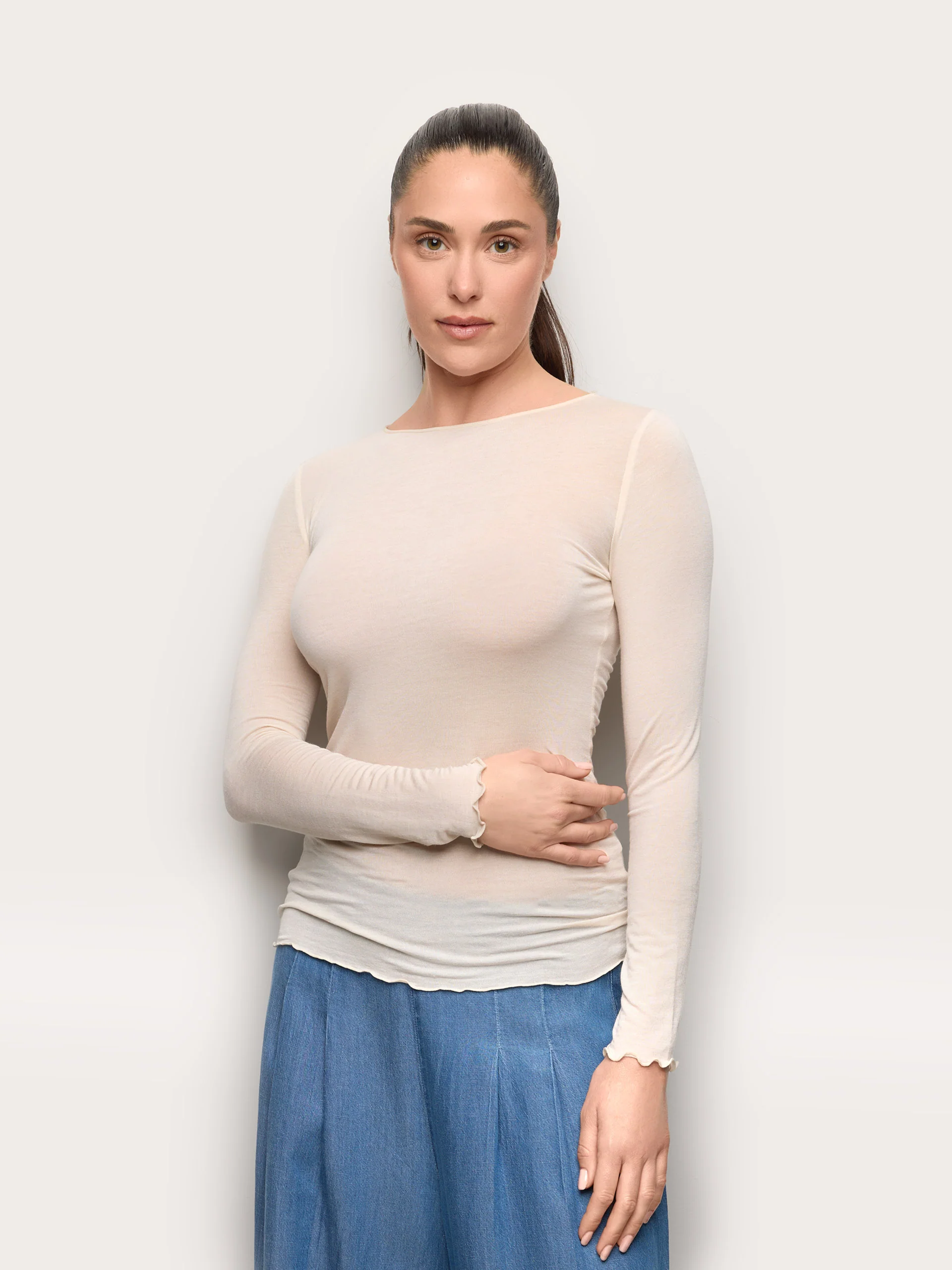 Maglia manica lunga in TENCEL™ Modal con Cashmere - Image 21