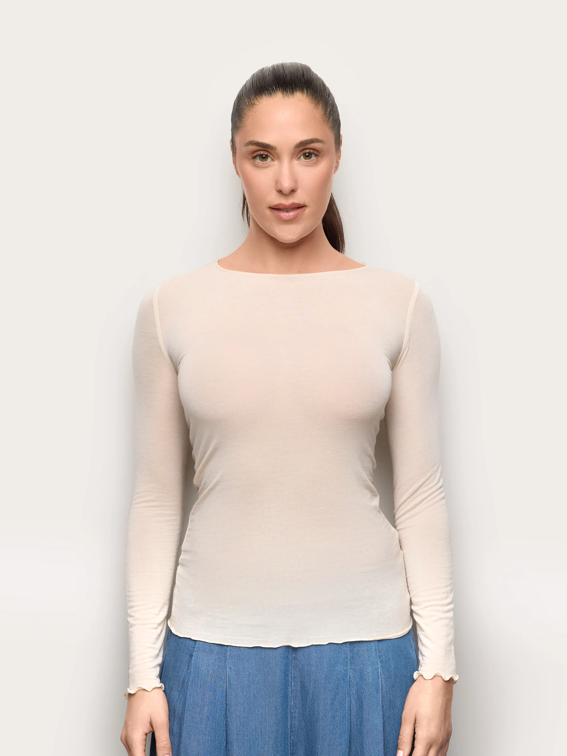 Maglia manica lunga in TENCEL™ Modal con Cashmere - Image 22
