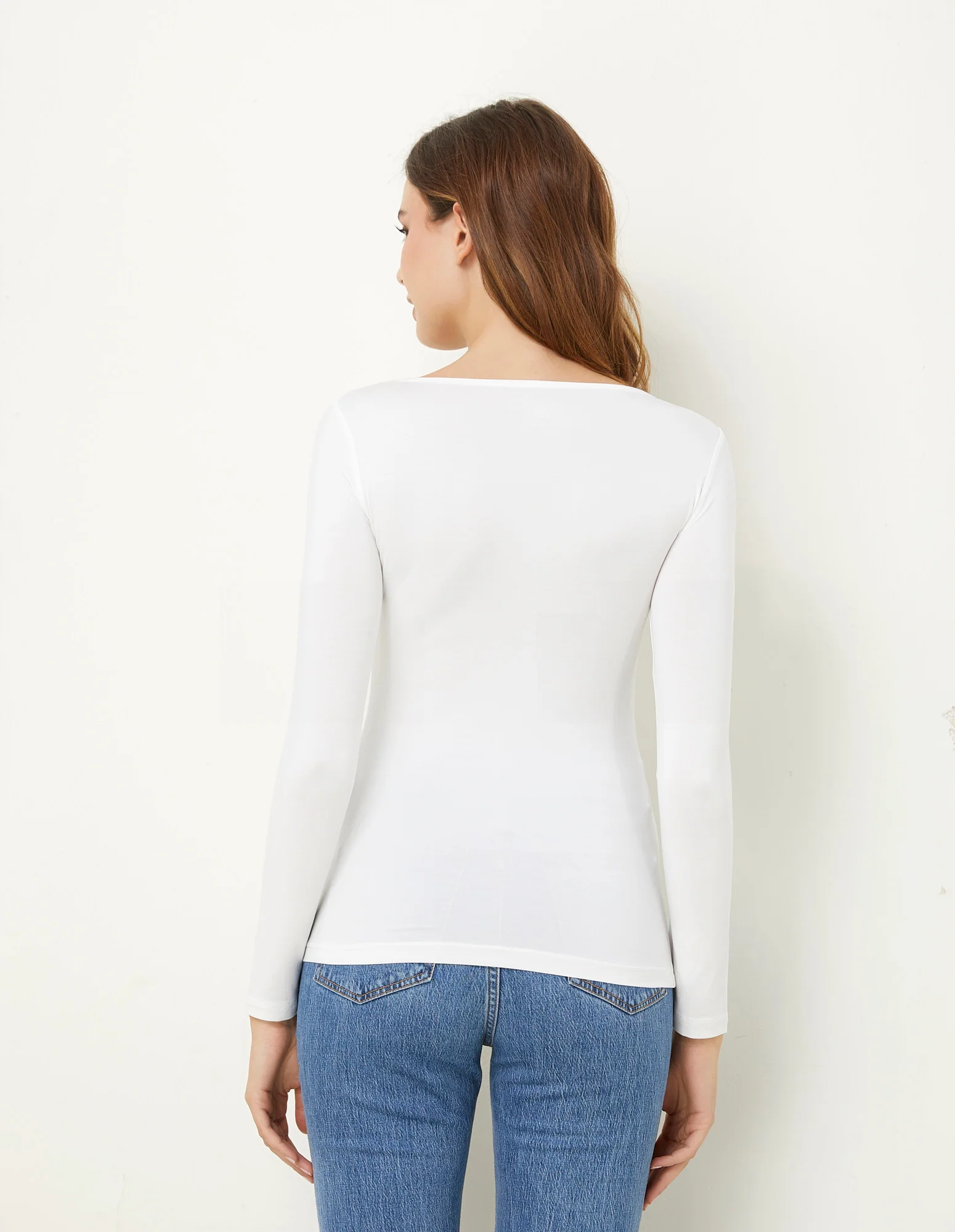 Maglia scollo a barchetta Basic in TENCEL™ Modal e Seta - Image 18