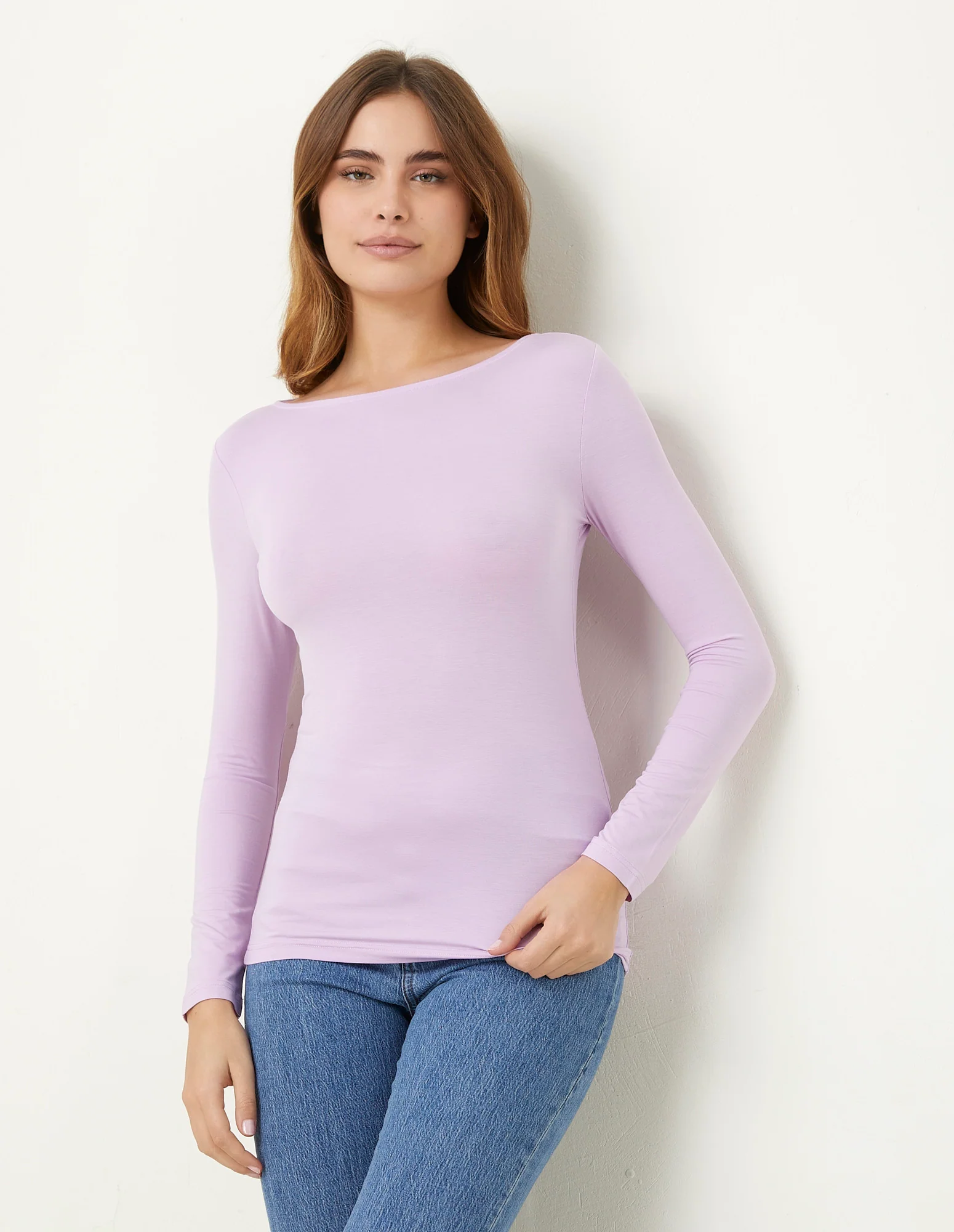 Maglia scollo a barchetta Basic in TENCEL™ Modal e Seta - Image 26