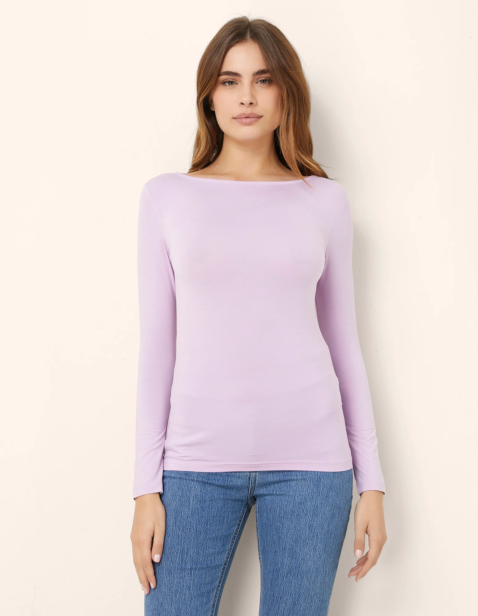 Maglia scollo a barchetta Basic in TENCEL™ Modal e Seta - Image 27