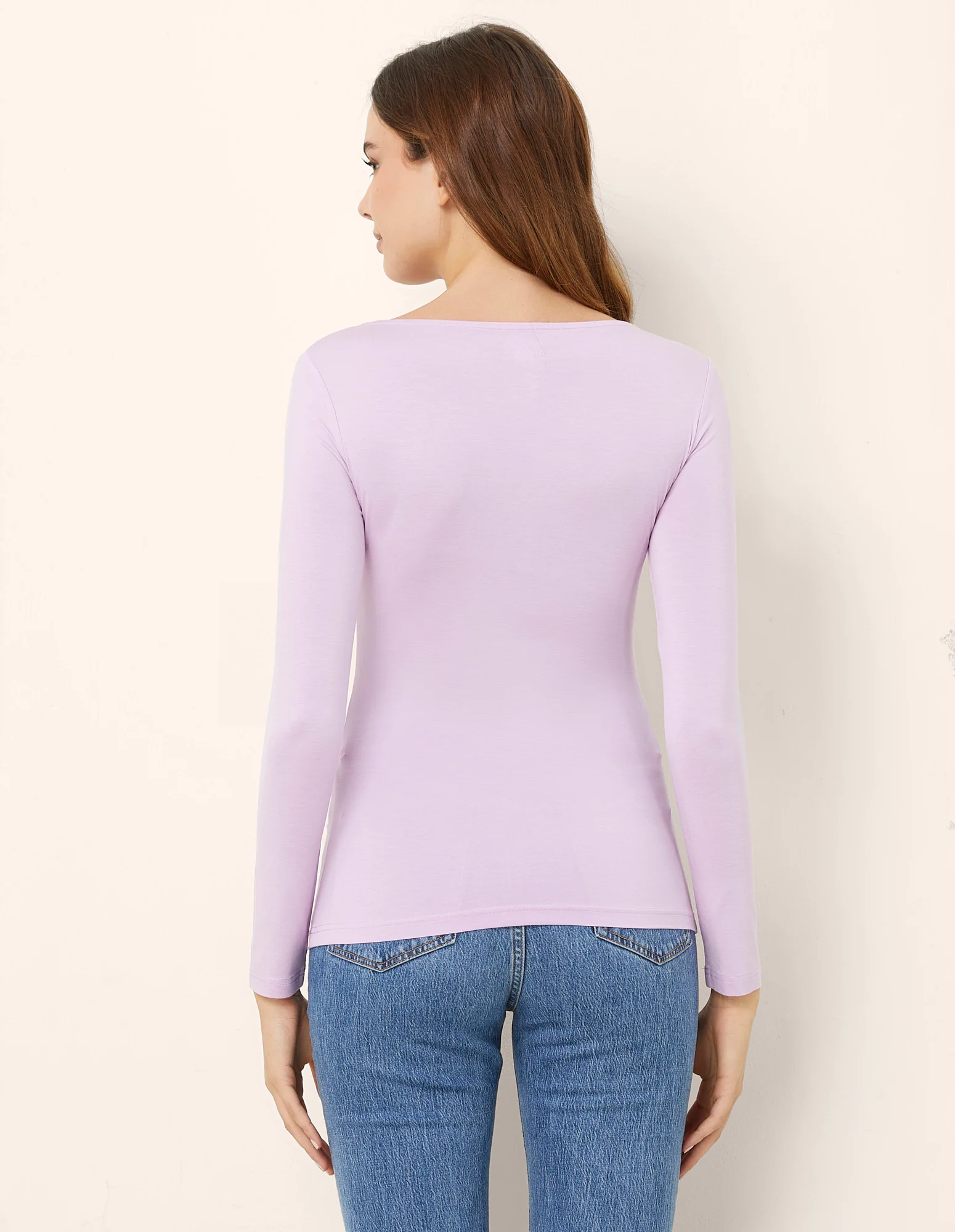 Maglia scollo a barchetta Basic in TENCEL™ Modal e Seta - Image 28