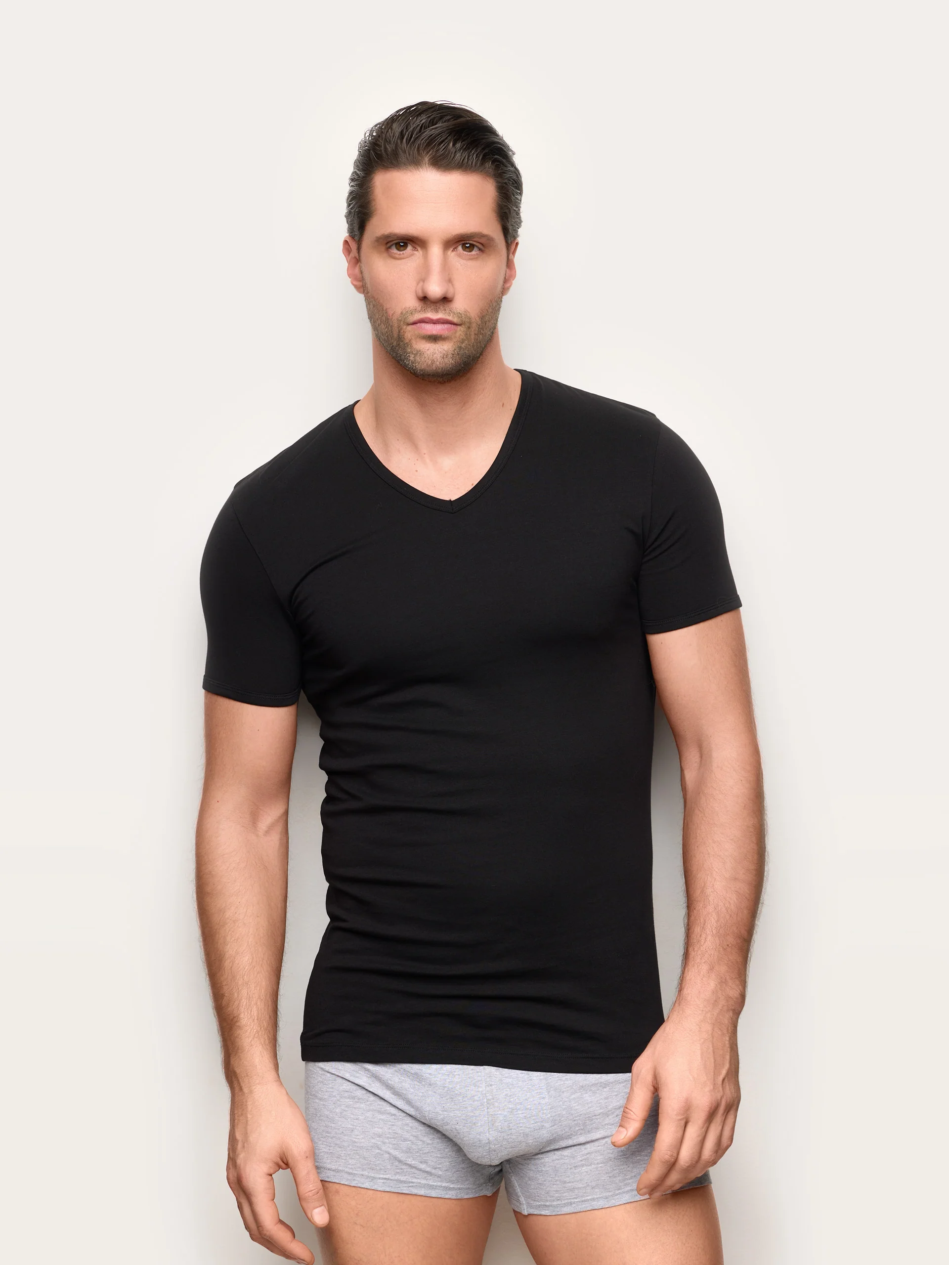 Maglia scollo a V uomo in cotone Supima Luxury - Image 2