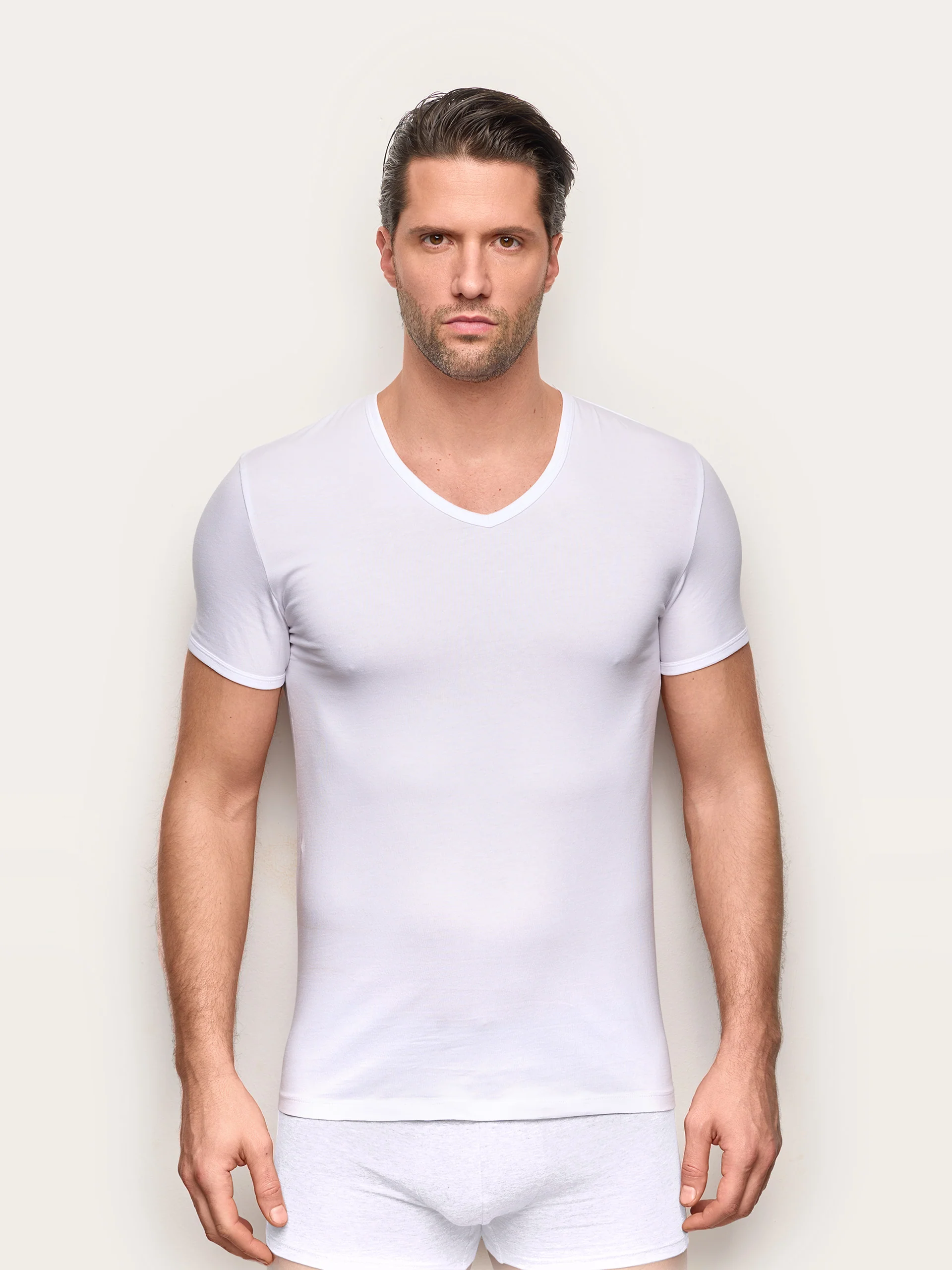 Maglia scollo V jersey di cotone - New Simply - Image 2
