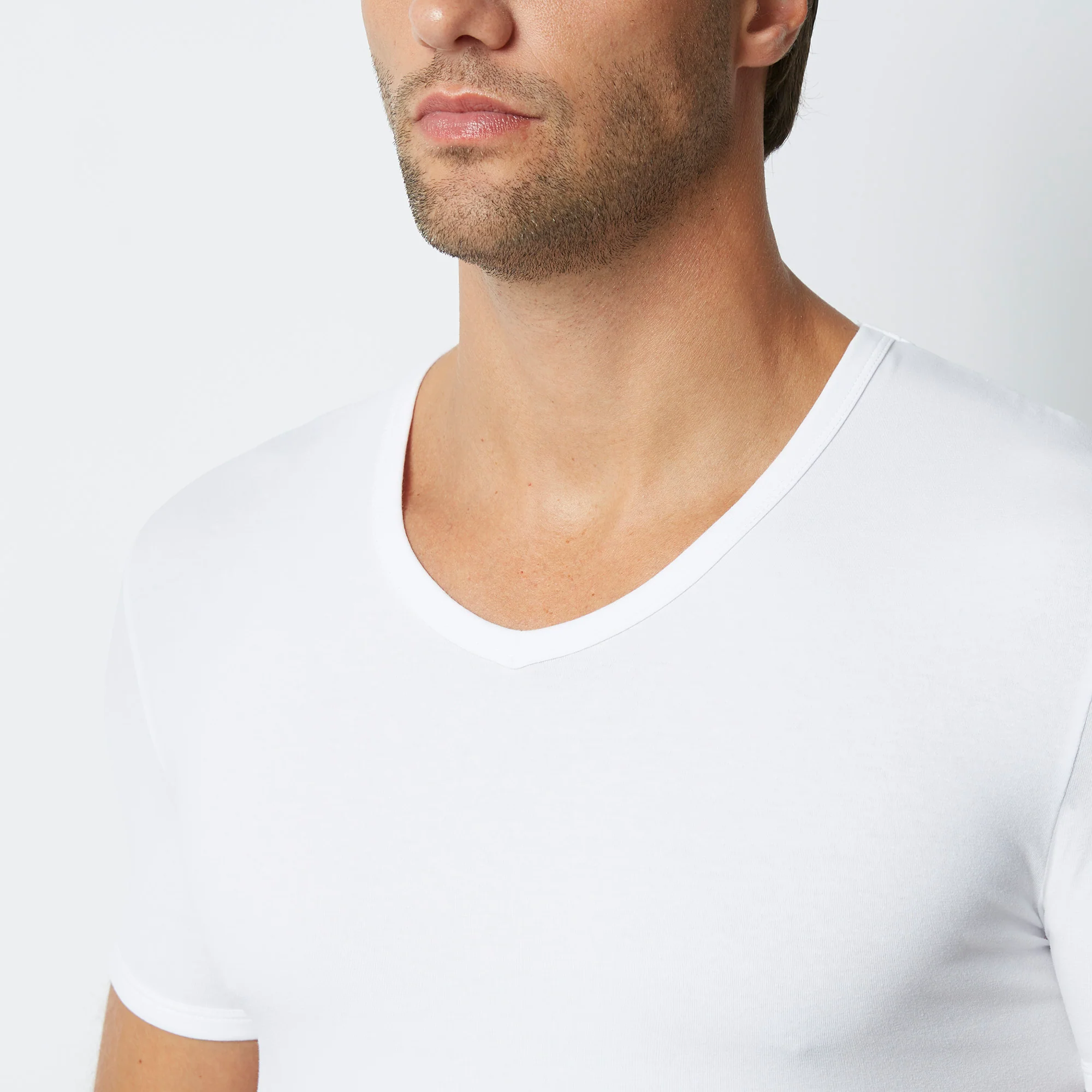 Maglia scollo V uomo in cotone New Simply - Image 3