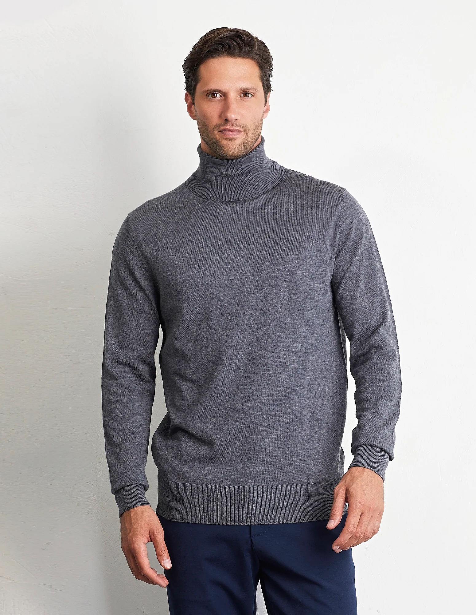 Maglione manica lunga a collo alto in maglia Wool Blend - Image 11