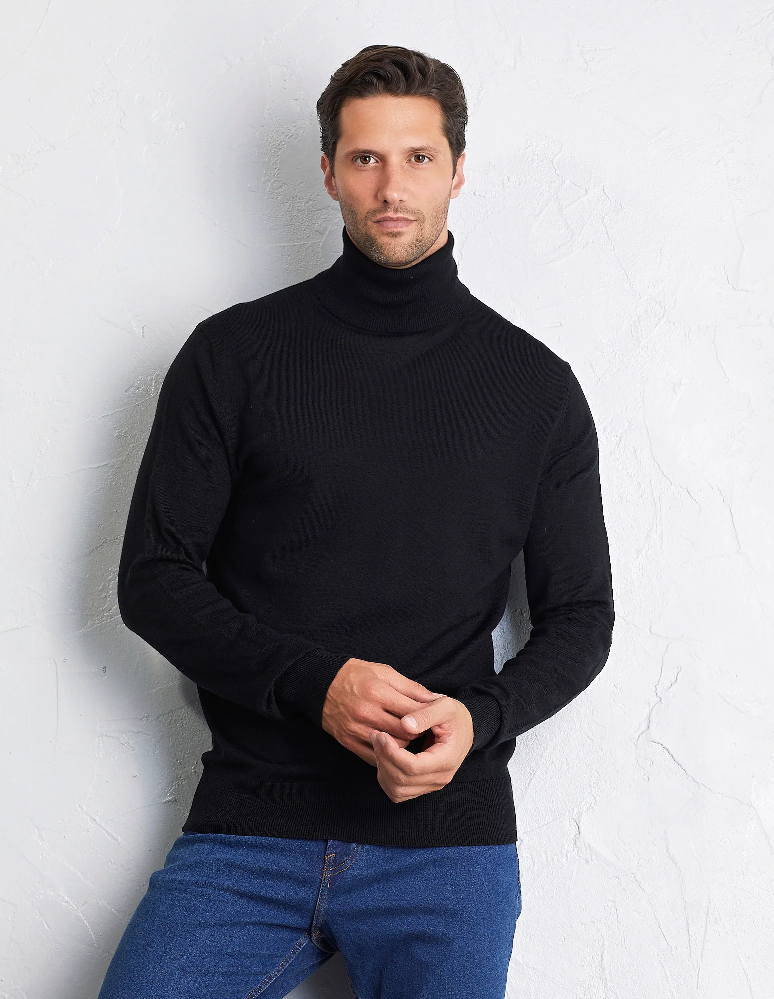 Maglione manica lunga a collo alto in maglia Wool Blend - Image 5