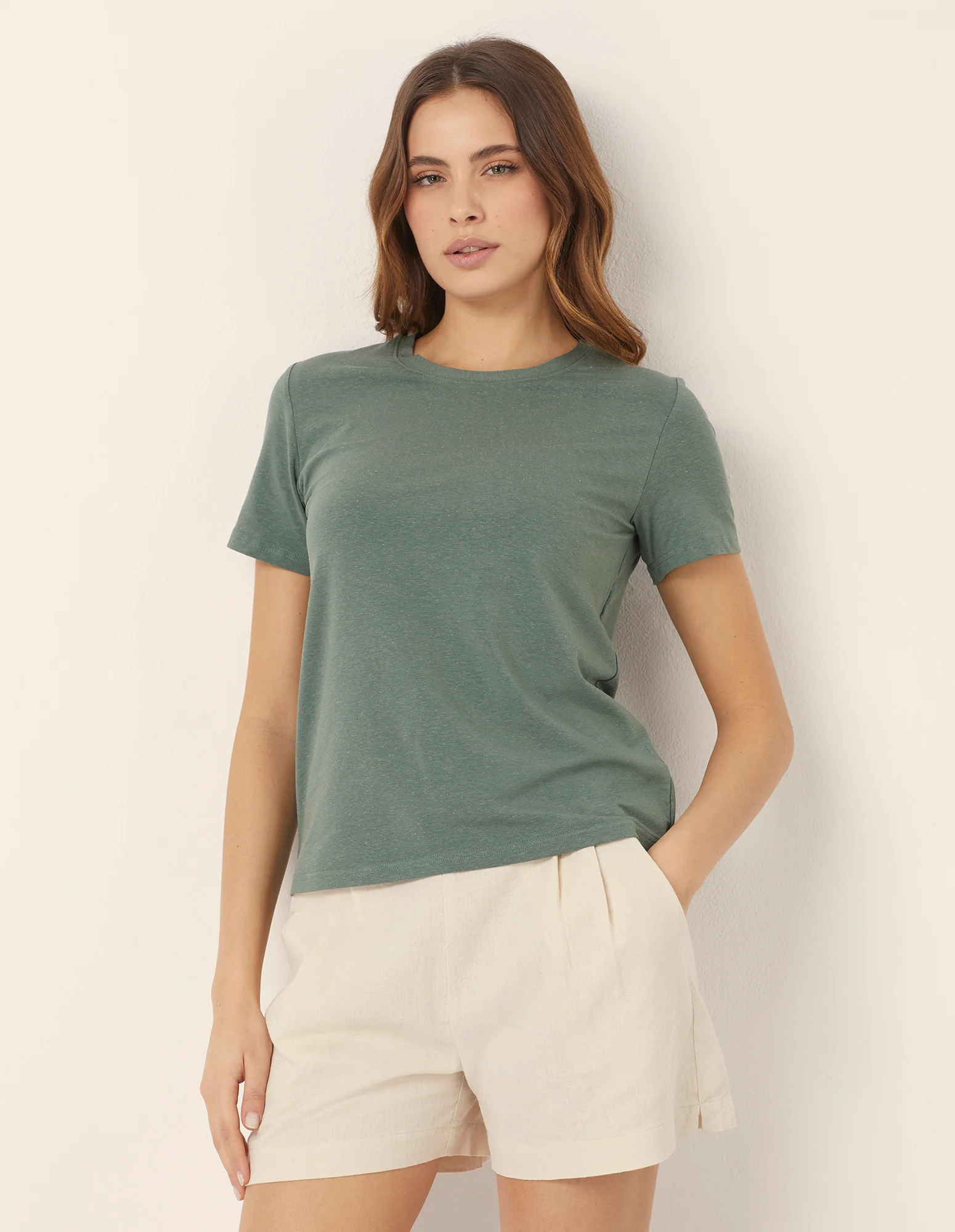 Pantalone corto con pince Cotton Linen - Image 14