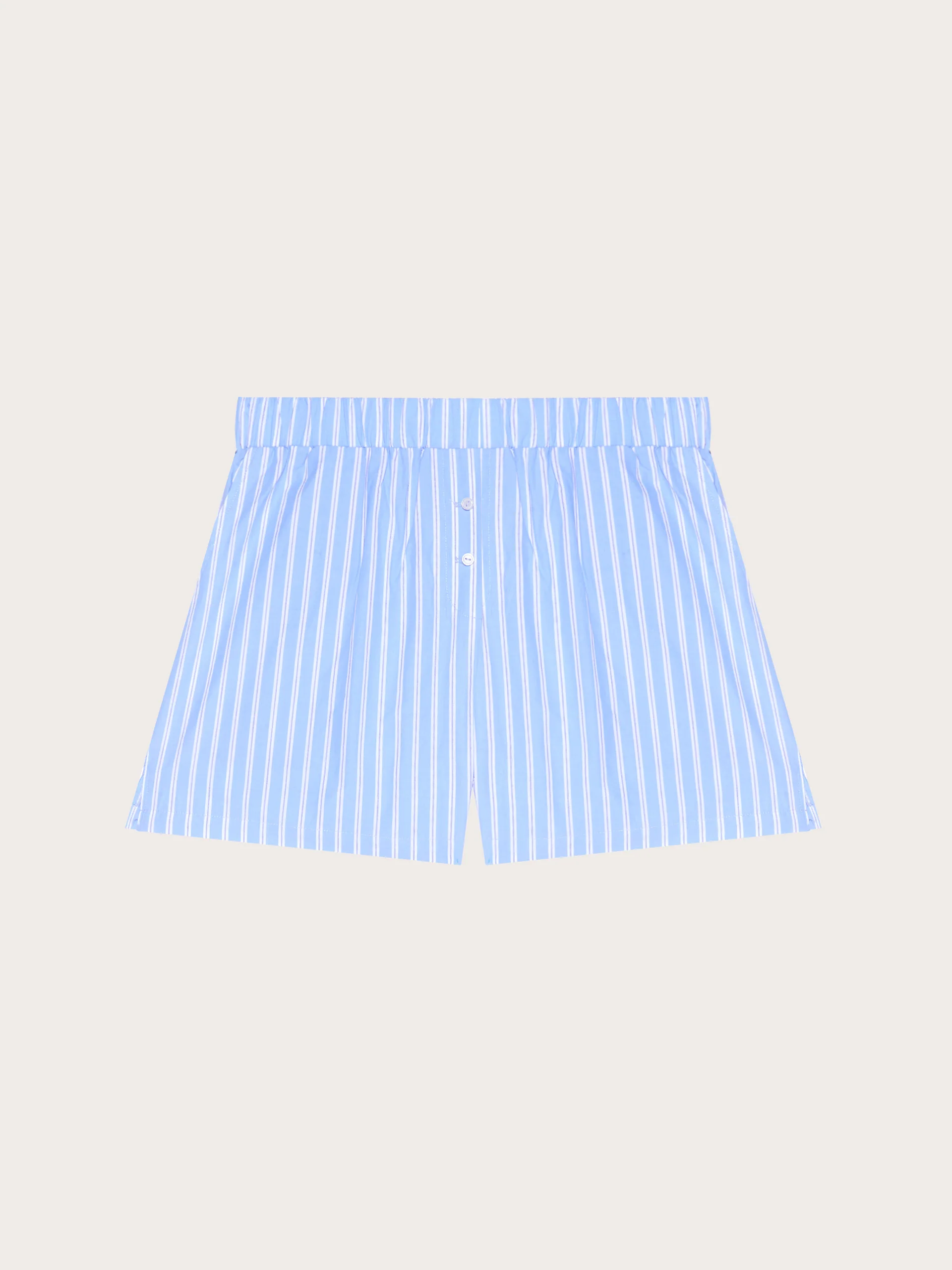 Pantalone corto in cotone a righe - Popeline - Image 5