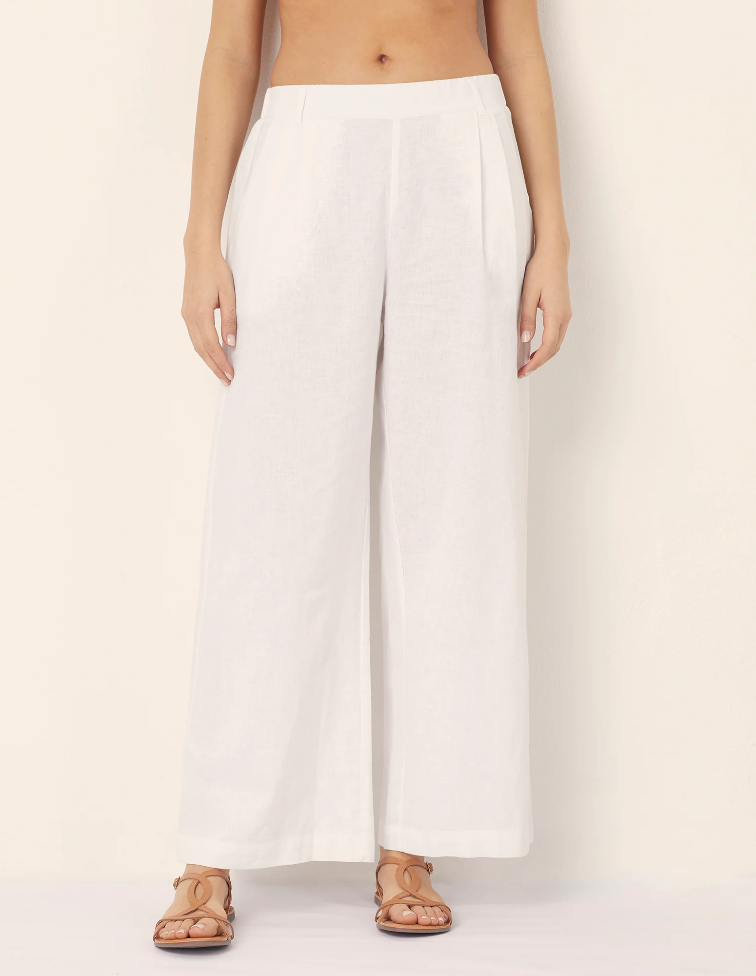 Pantalone lungo con pince Cotton Linen - Image 2
